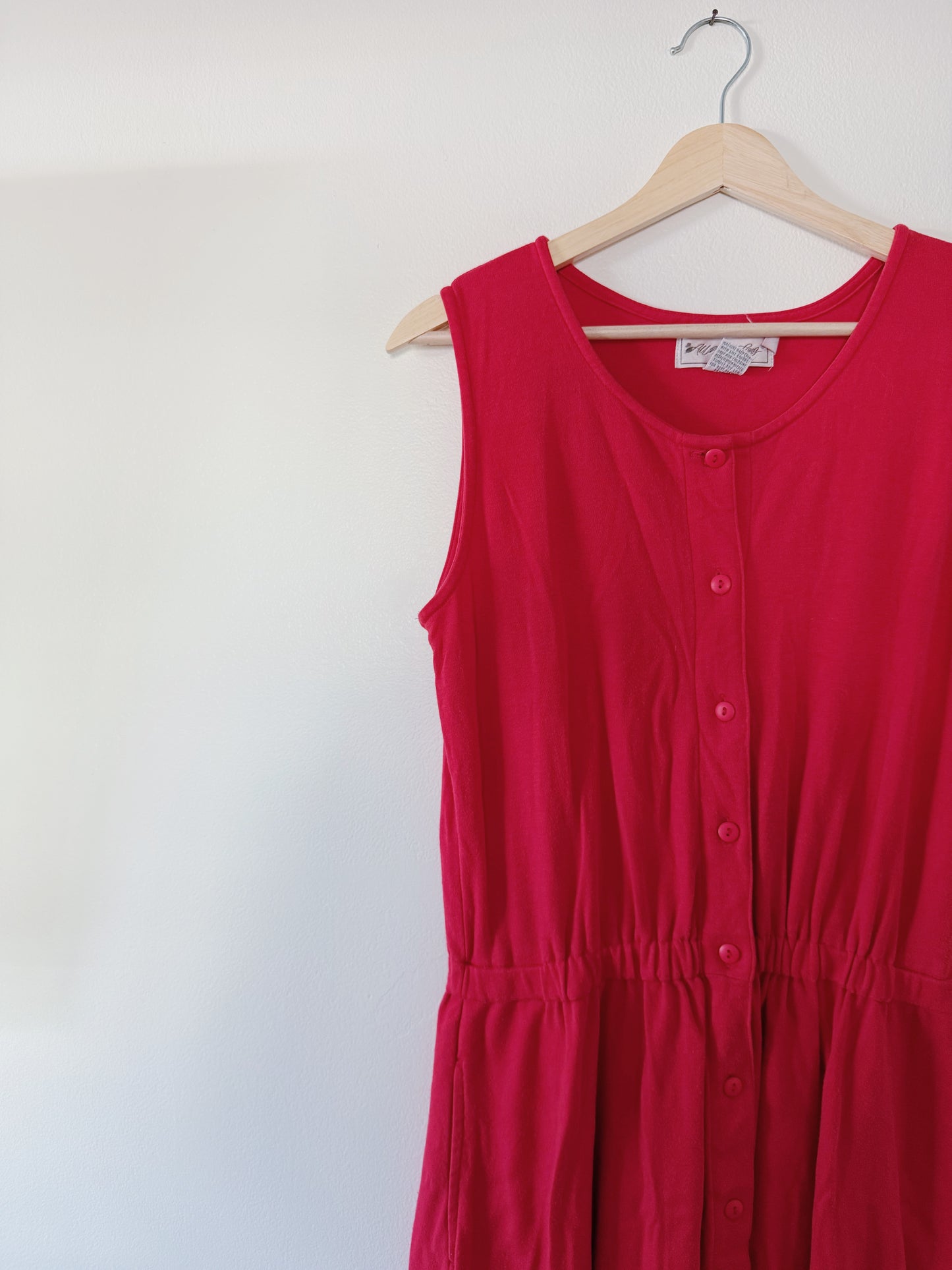 Vintage Red Cotton Dress (M)