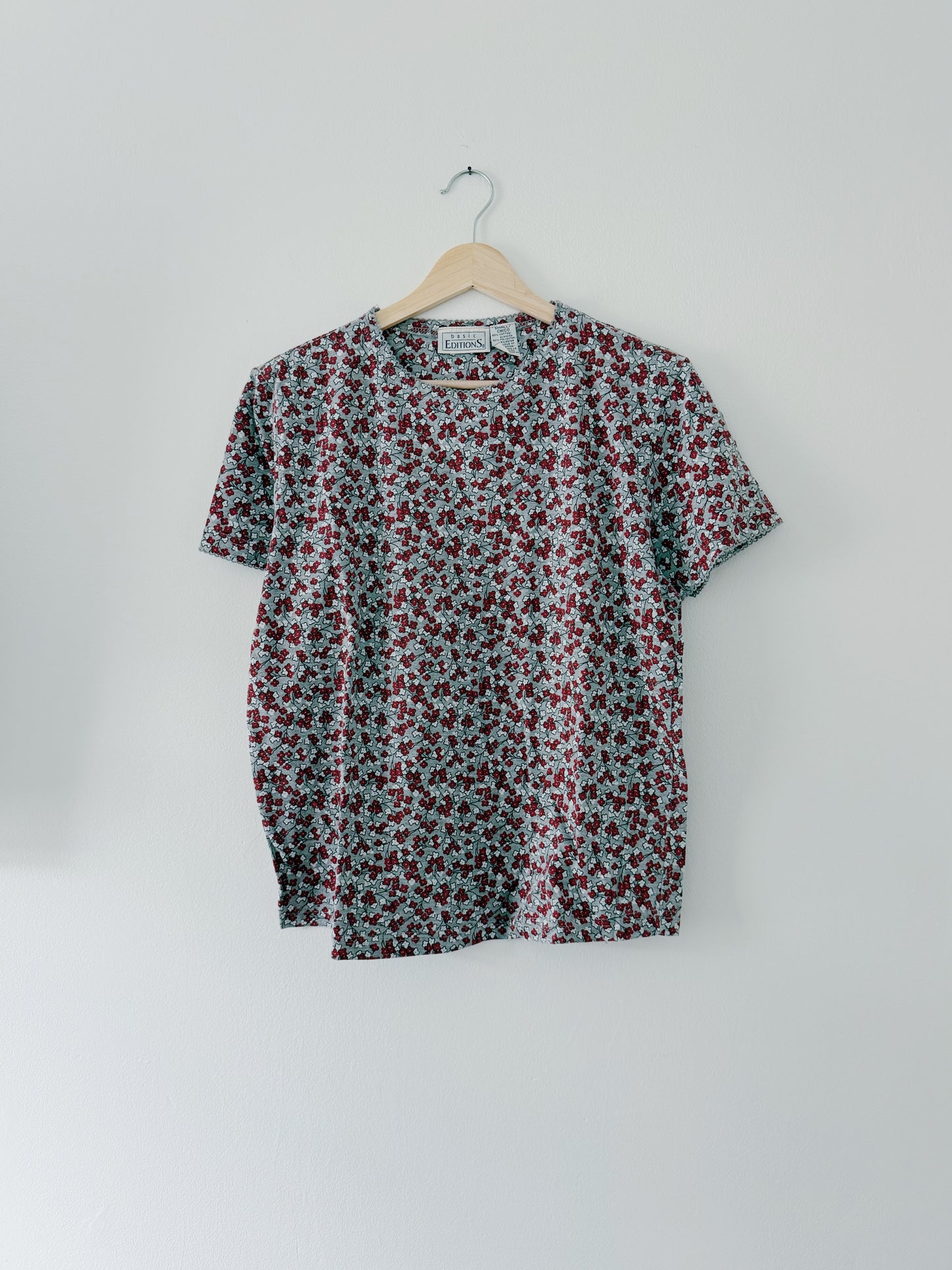Floral Tee with Lace Detail (S)