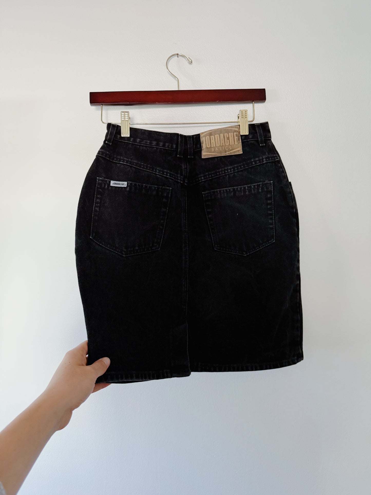 Vintage Fly Button Denim Skirt (26x19)
