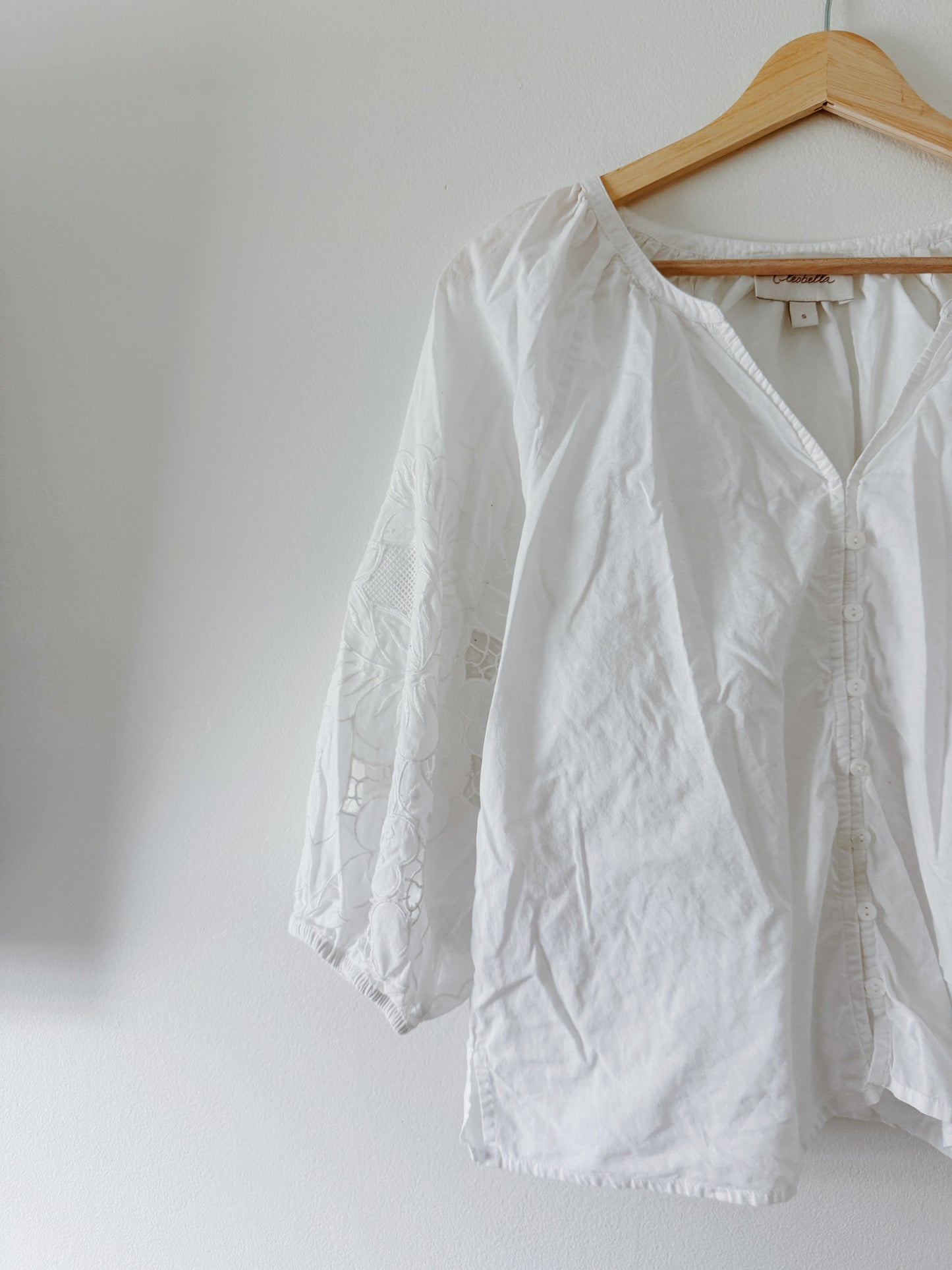 Cleobella Flowy Top with Embroidered Sleeves (S)