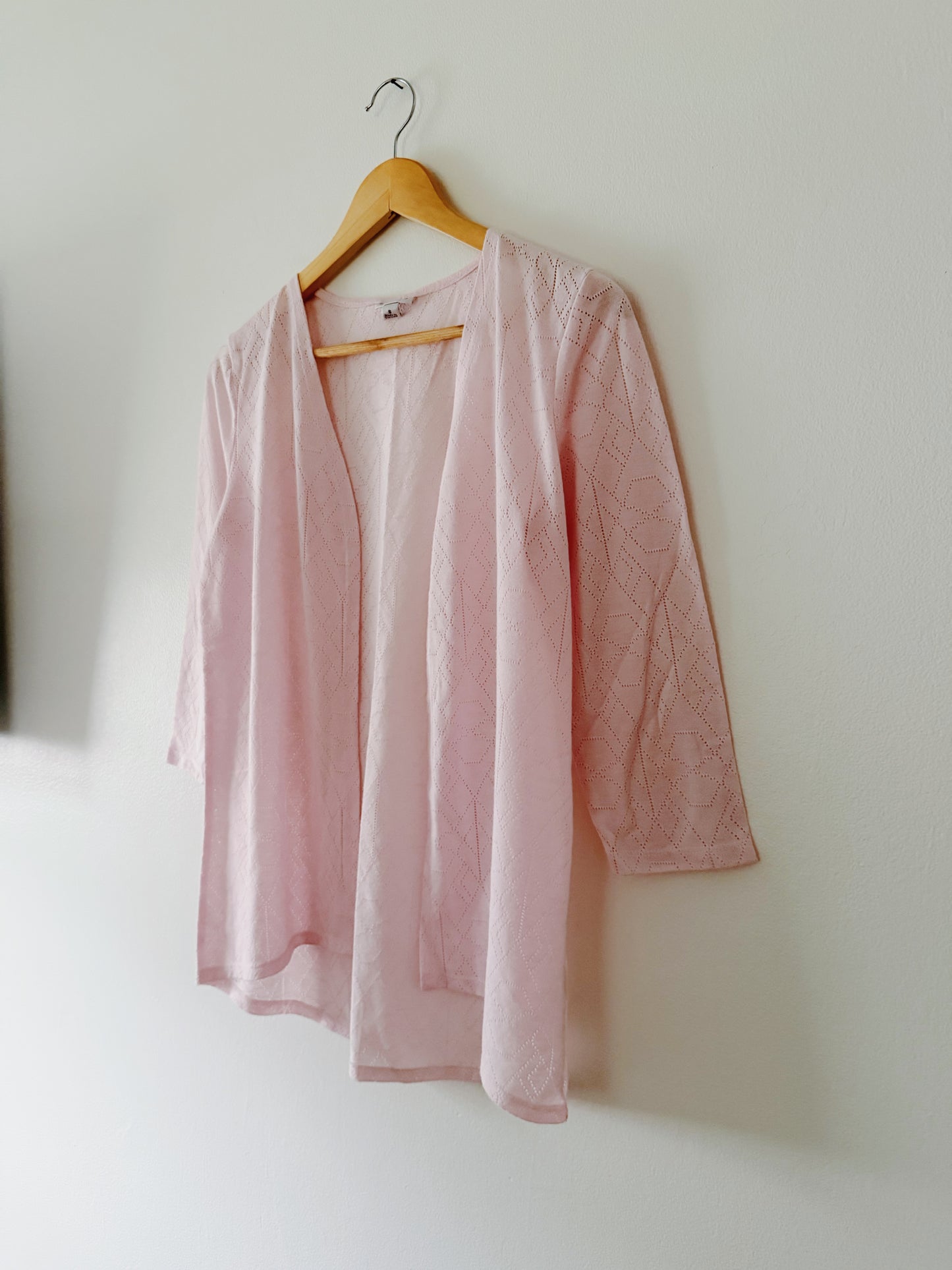 Pink Pointelle Light Cardigan