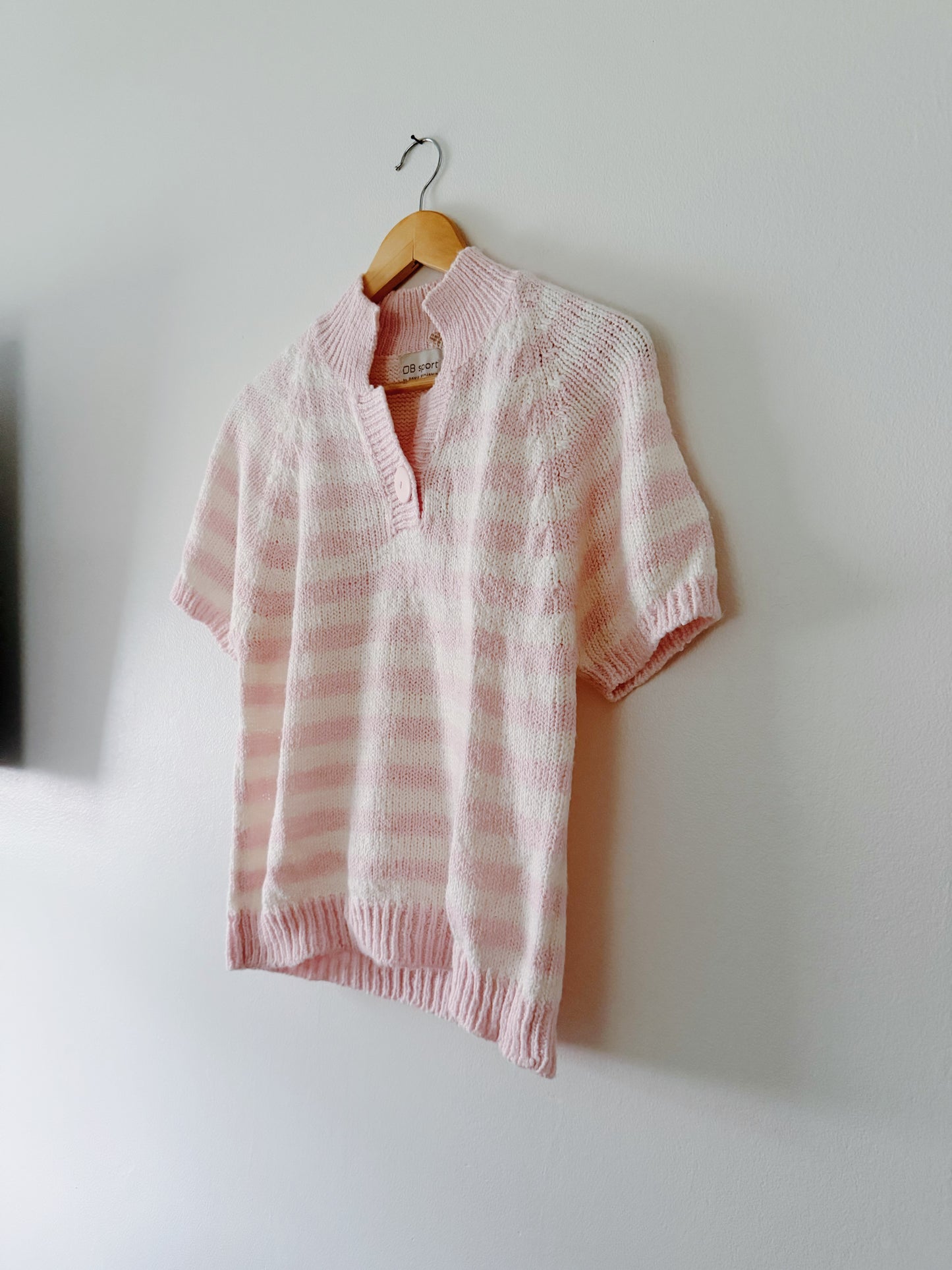 Pink Striped Sweater Top (M)
