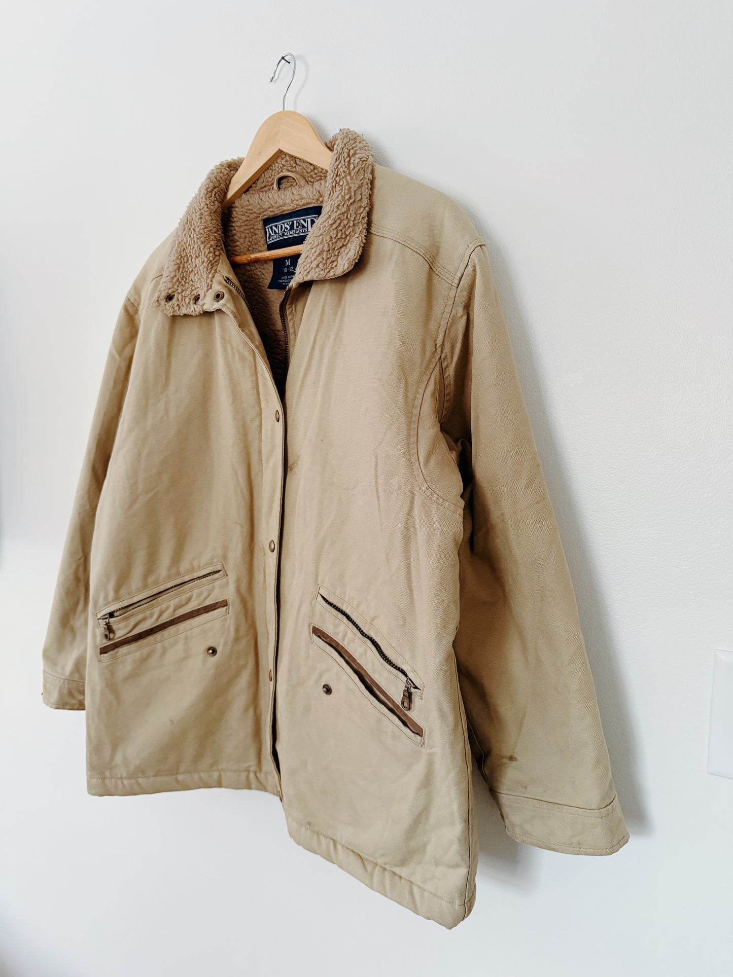 Lands End Chore Jacket with Sherpa Collar and Lining (M)