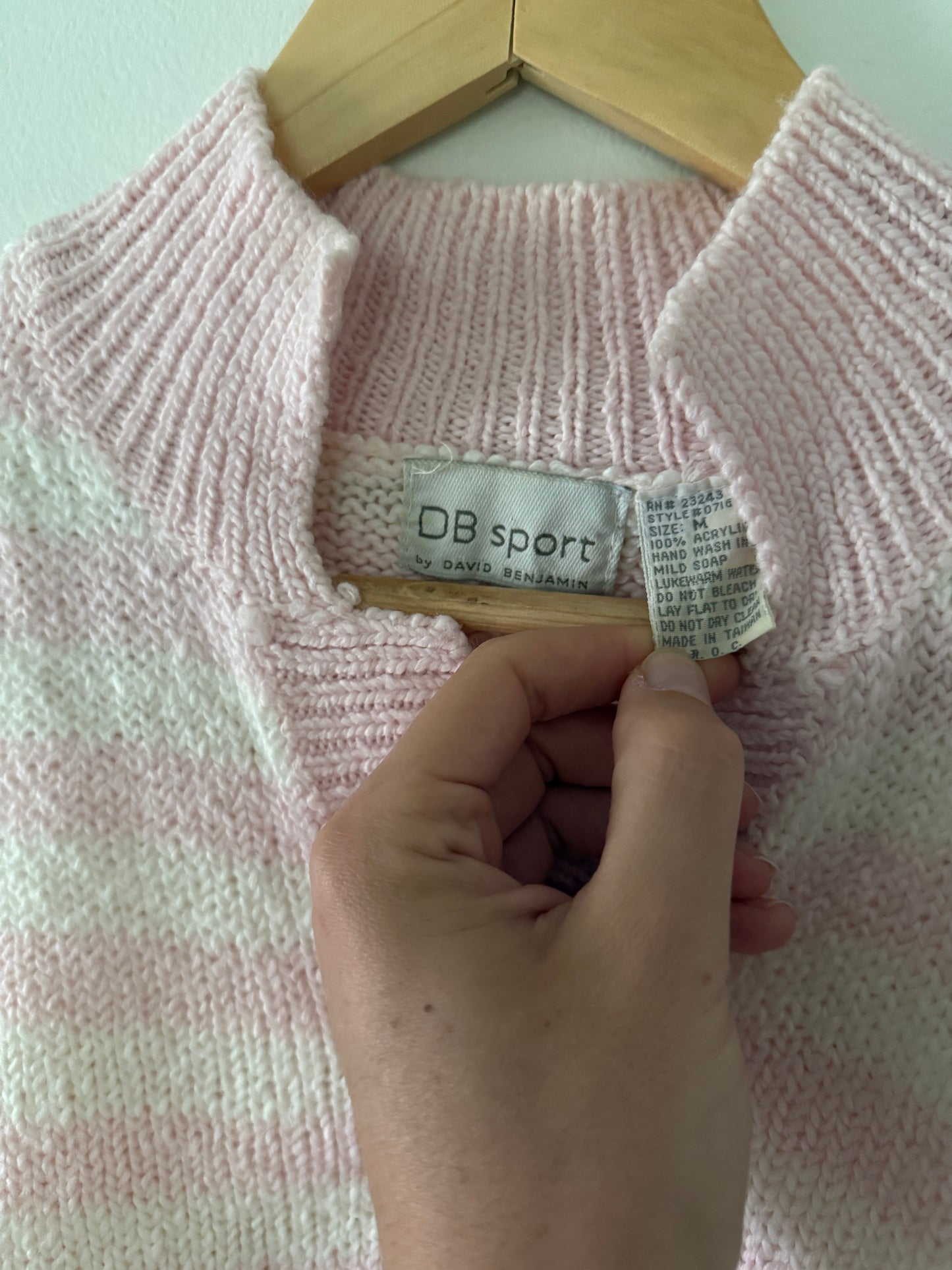 Pink Striped Sweater Top (M)