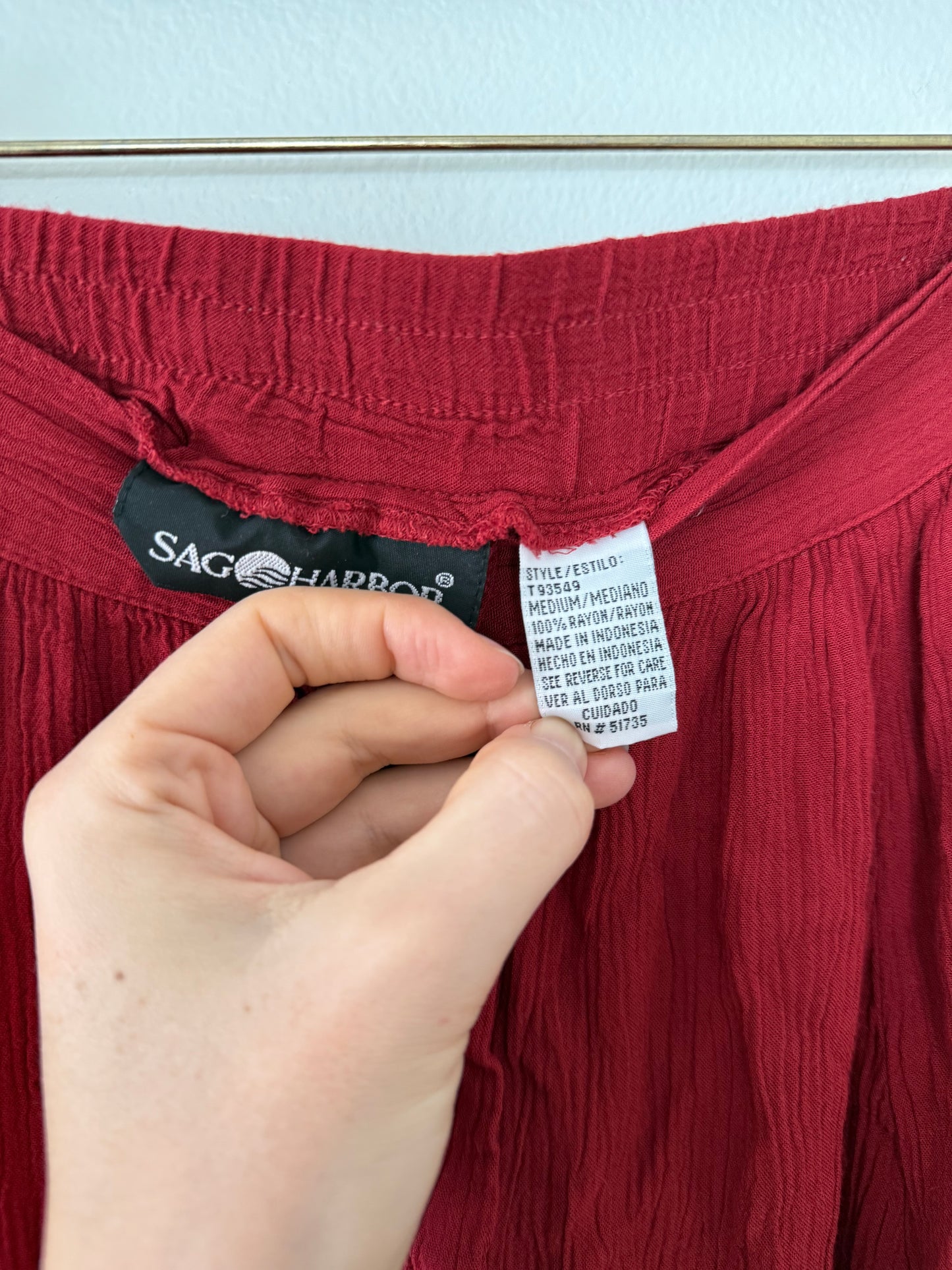 Red Button Down Skirt (M)