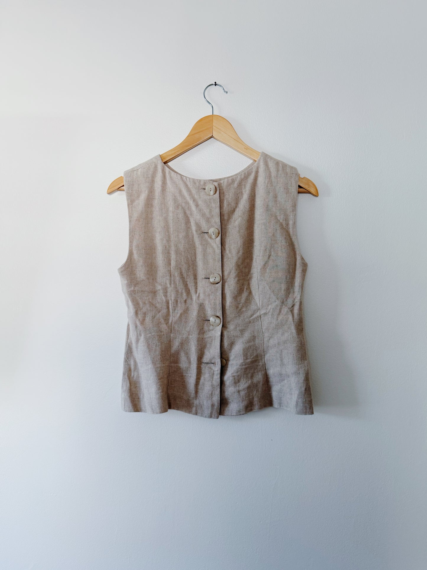 Embroidered Linen Top with Button Back (4)