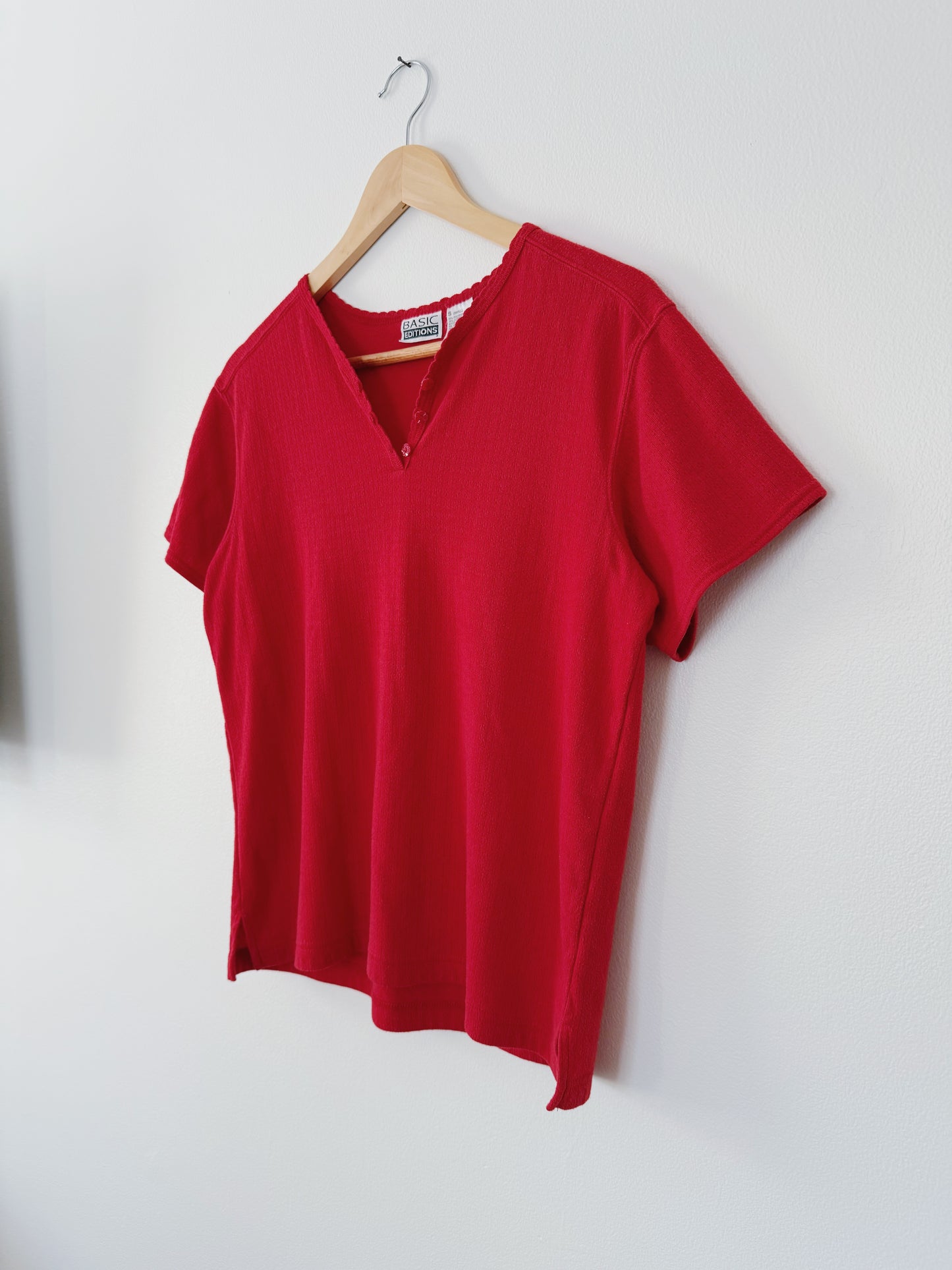 Red Pointelle Shirt (S)