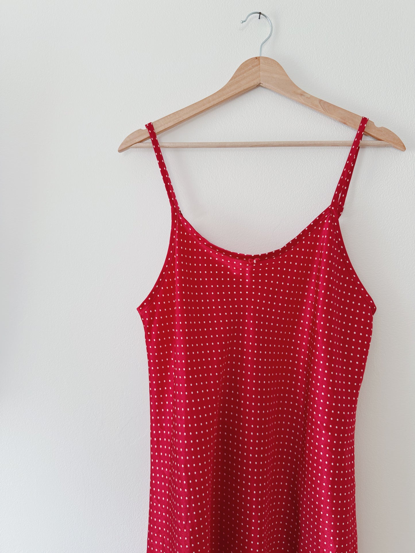 Polka Dot Satin Slip Dress (L)