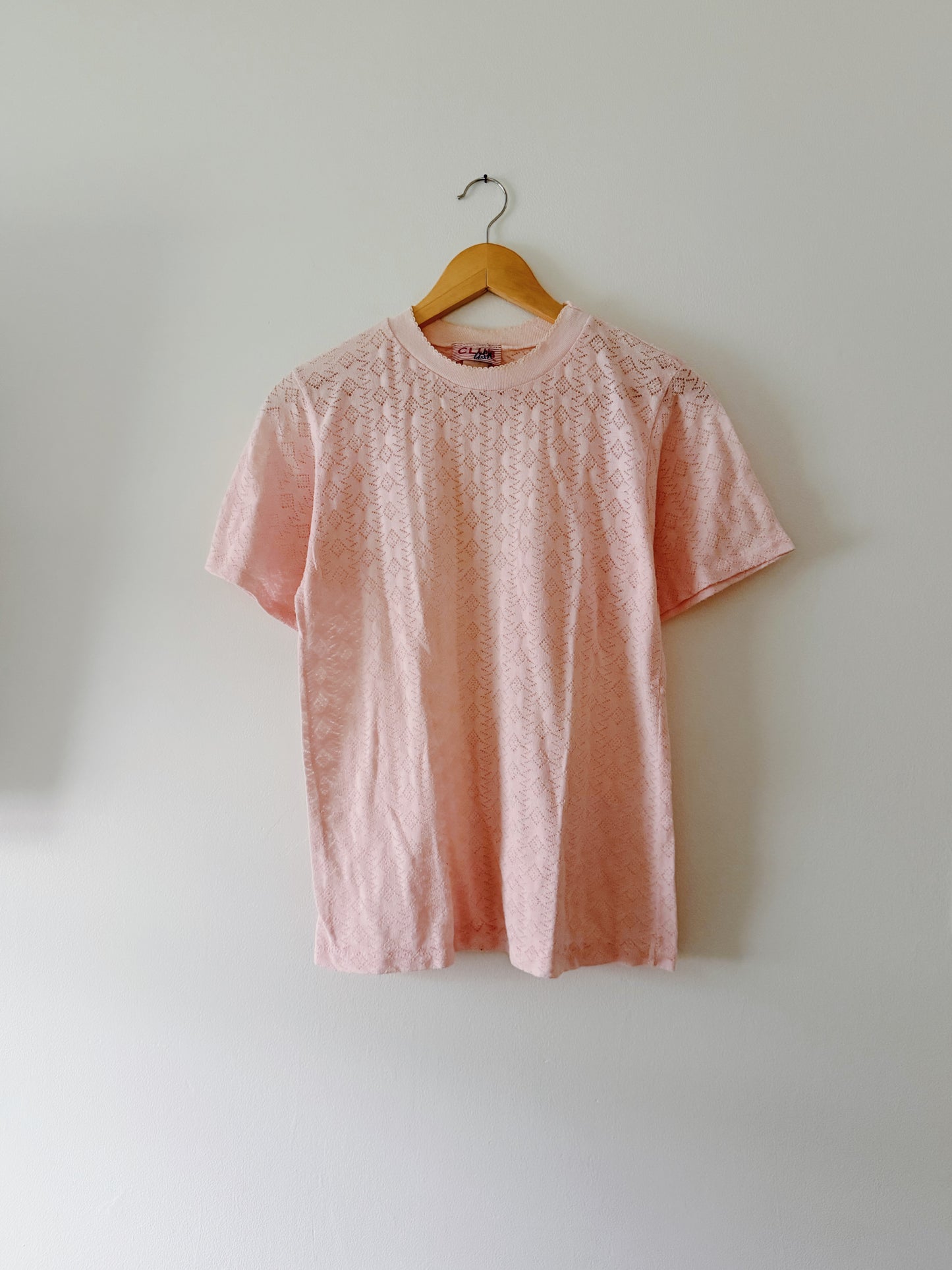 Pink Pointelle Top (M)