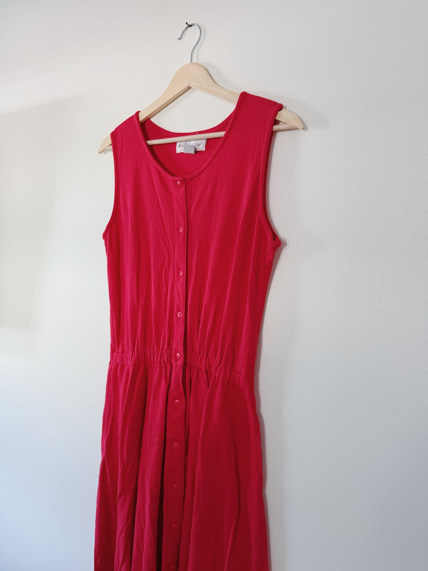 Vintage Red Cotton Dress (M)