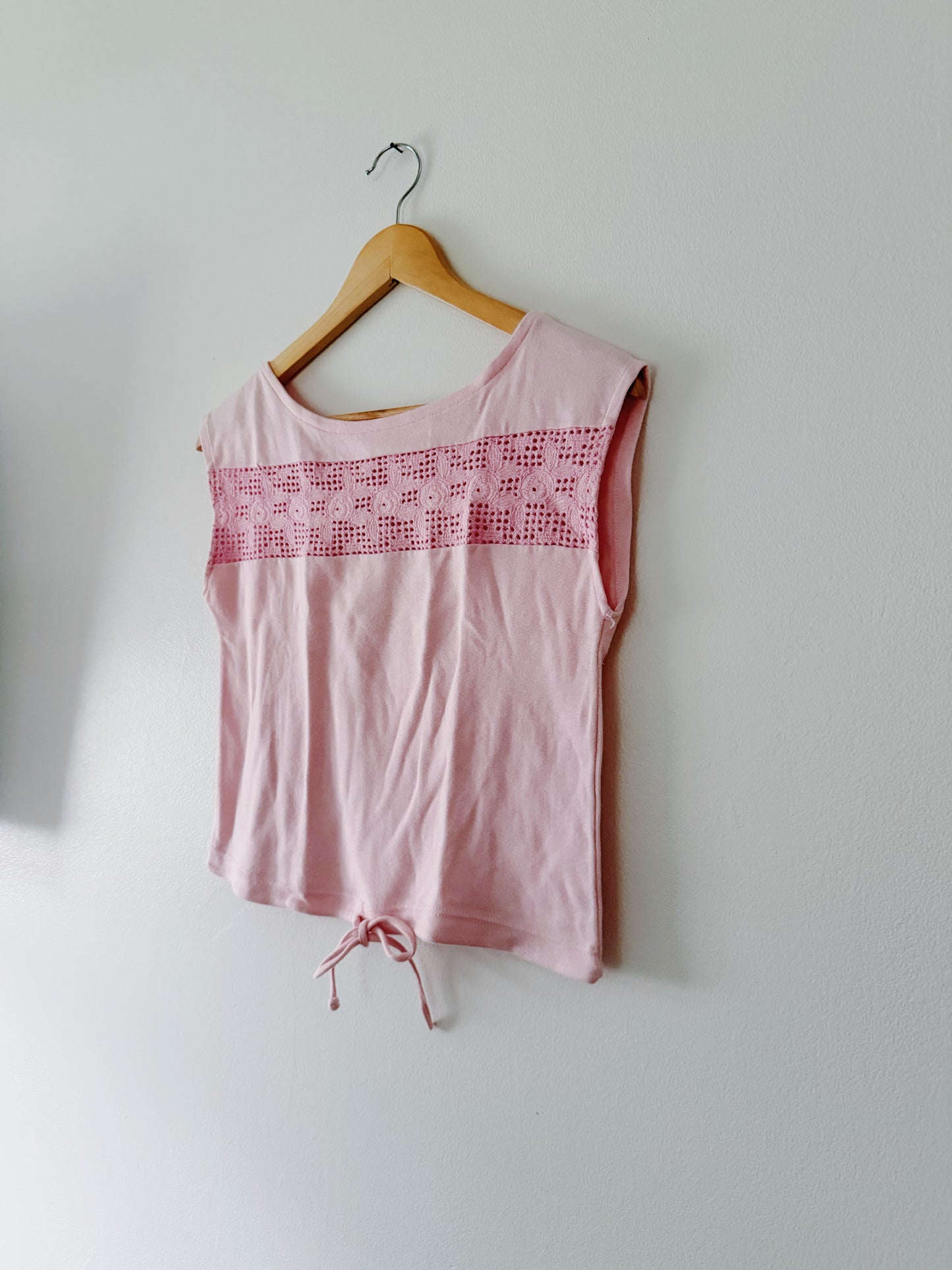 Boxy Pink Top with Tie Detail