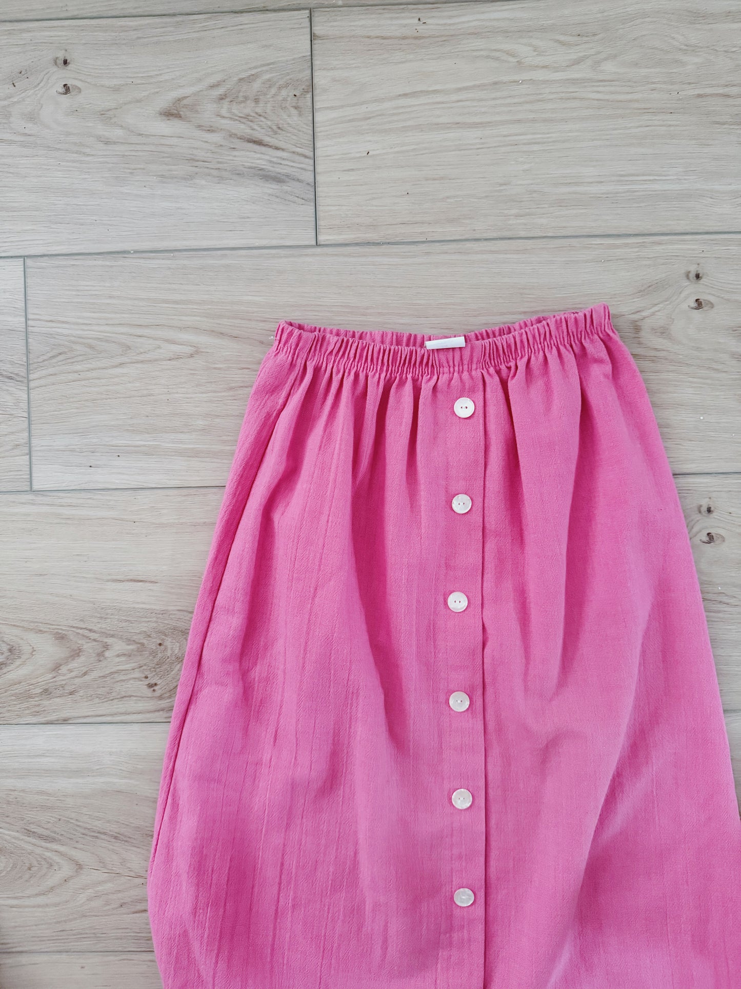 Vintage Pink Button Down Skirt (S)