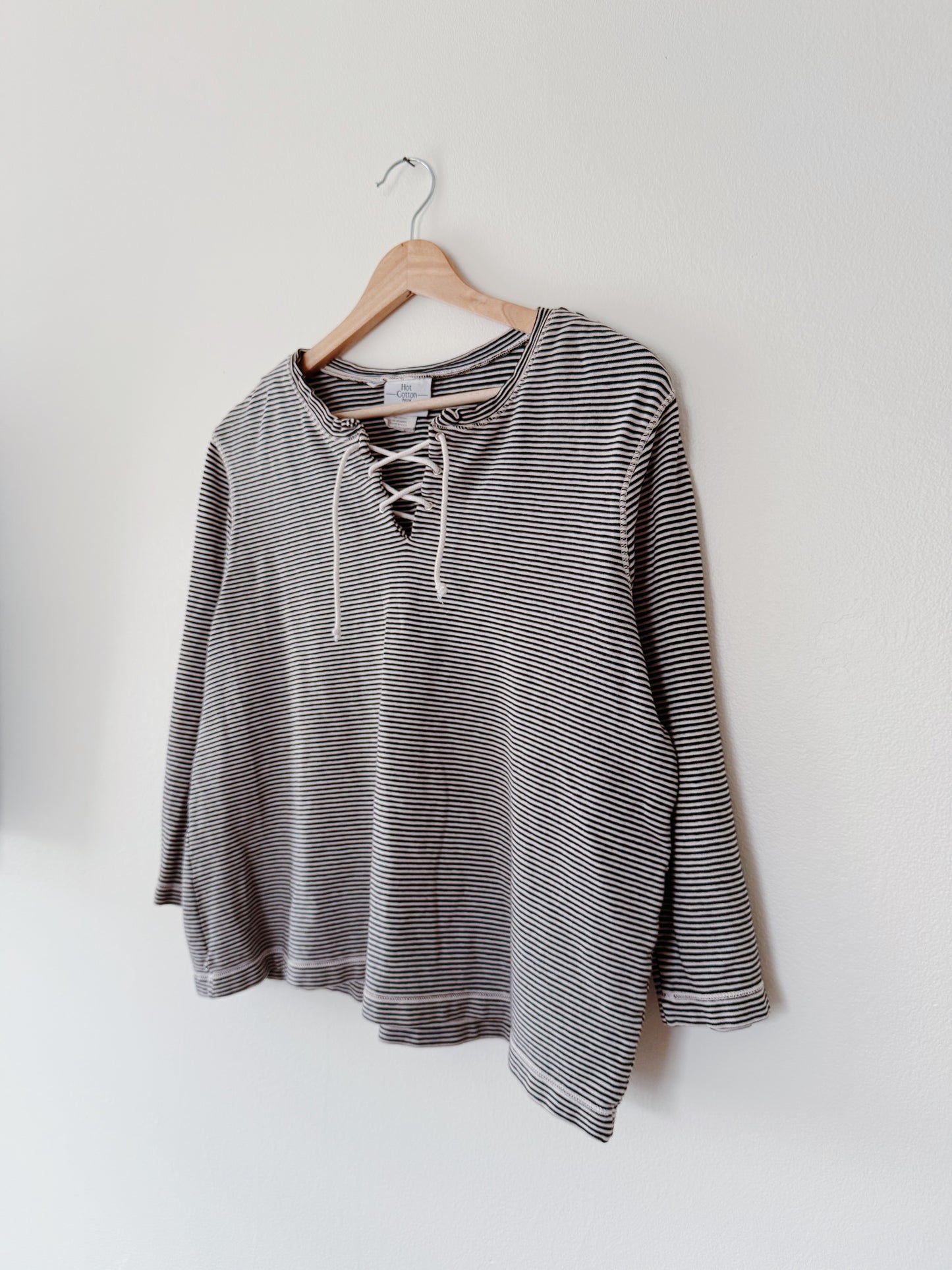 Striped Lace Up Top (M)