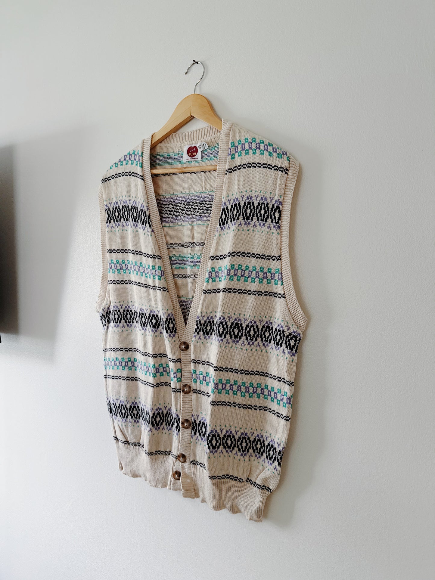 Icelandic Style Patterned Vest (XL)