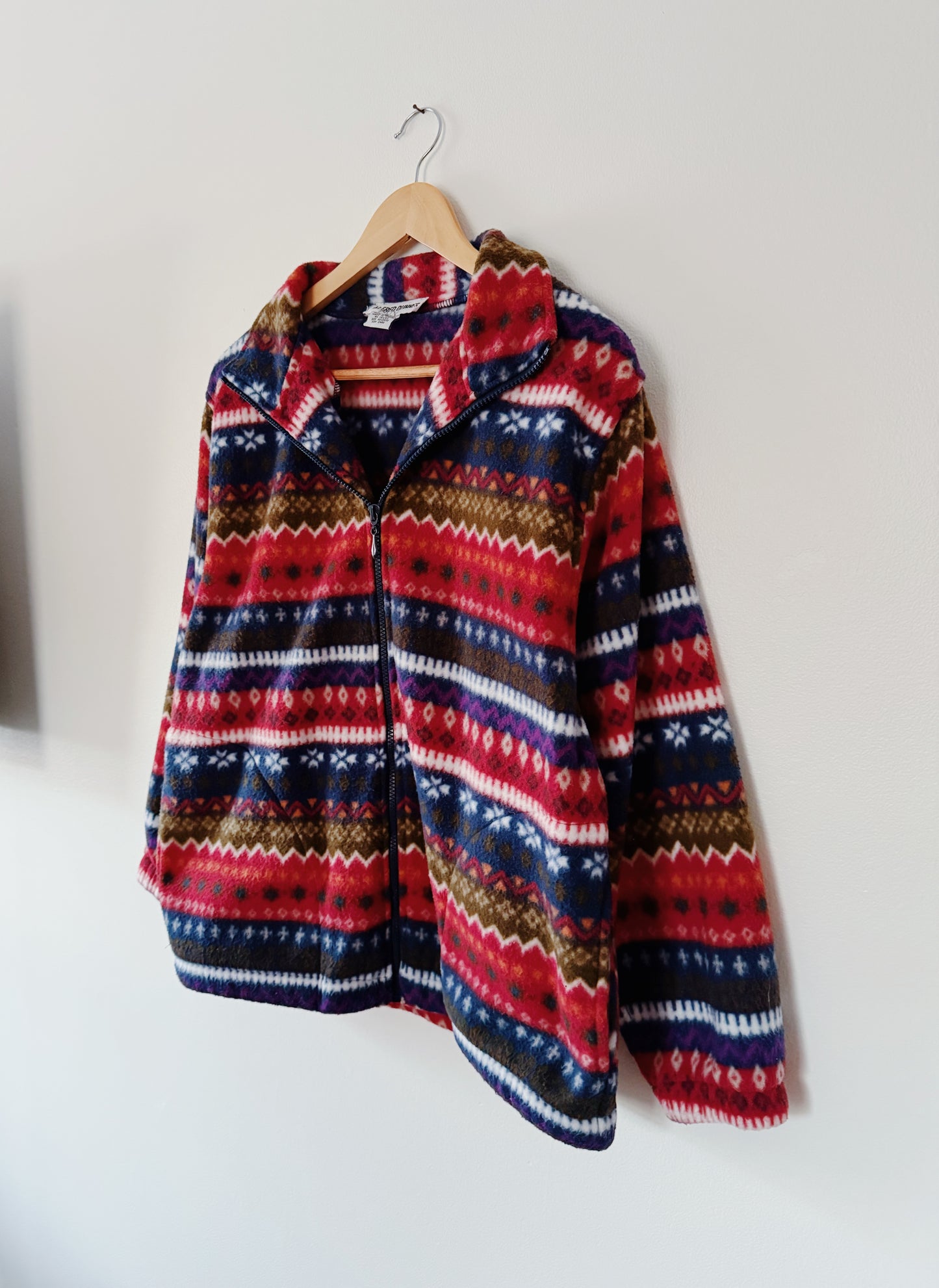 Patterned Fleece Zip Up (S)