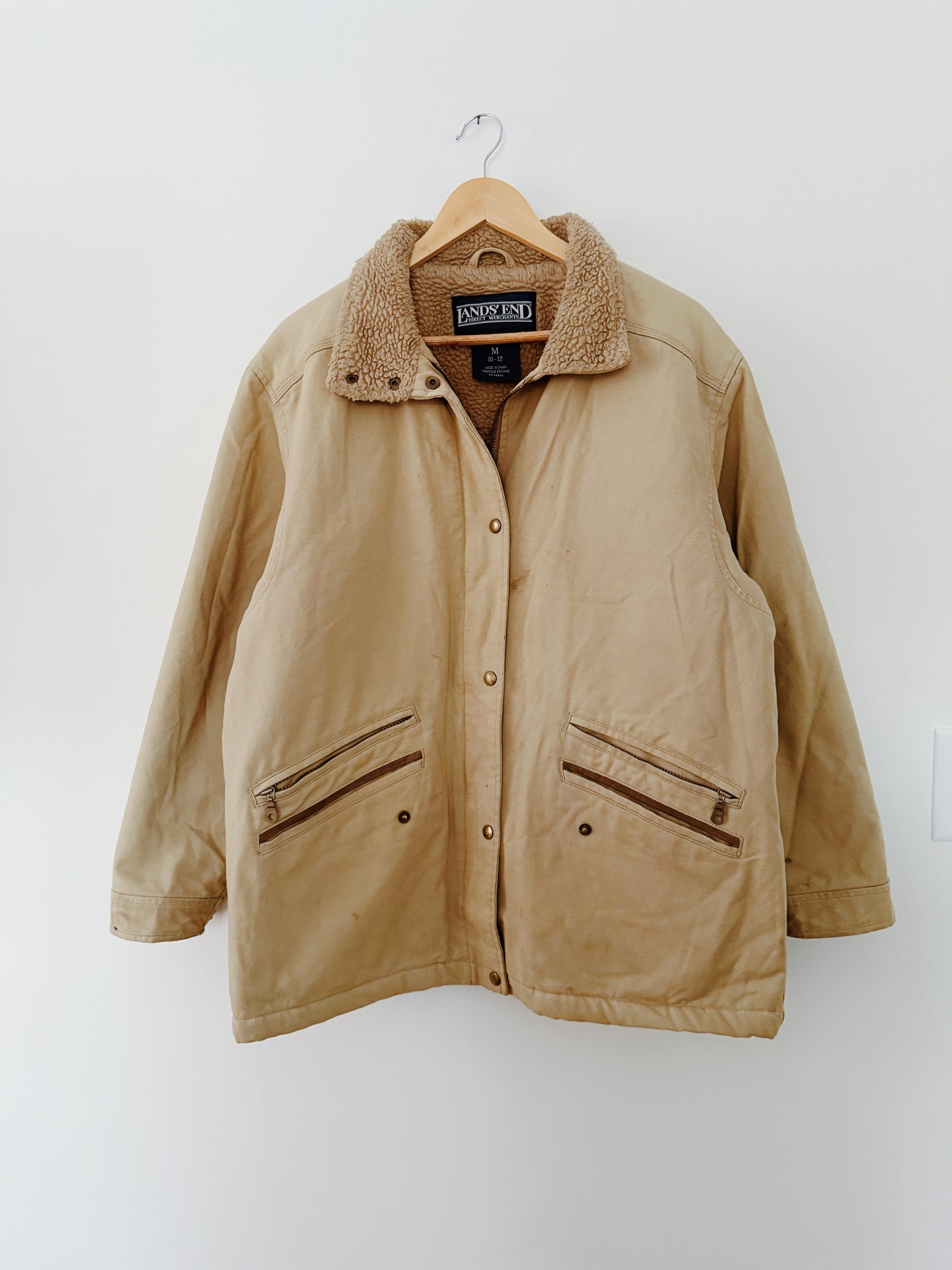 Lands End Chore Jacket with Sherpa Collar and Lining (M)