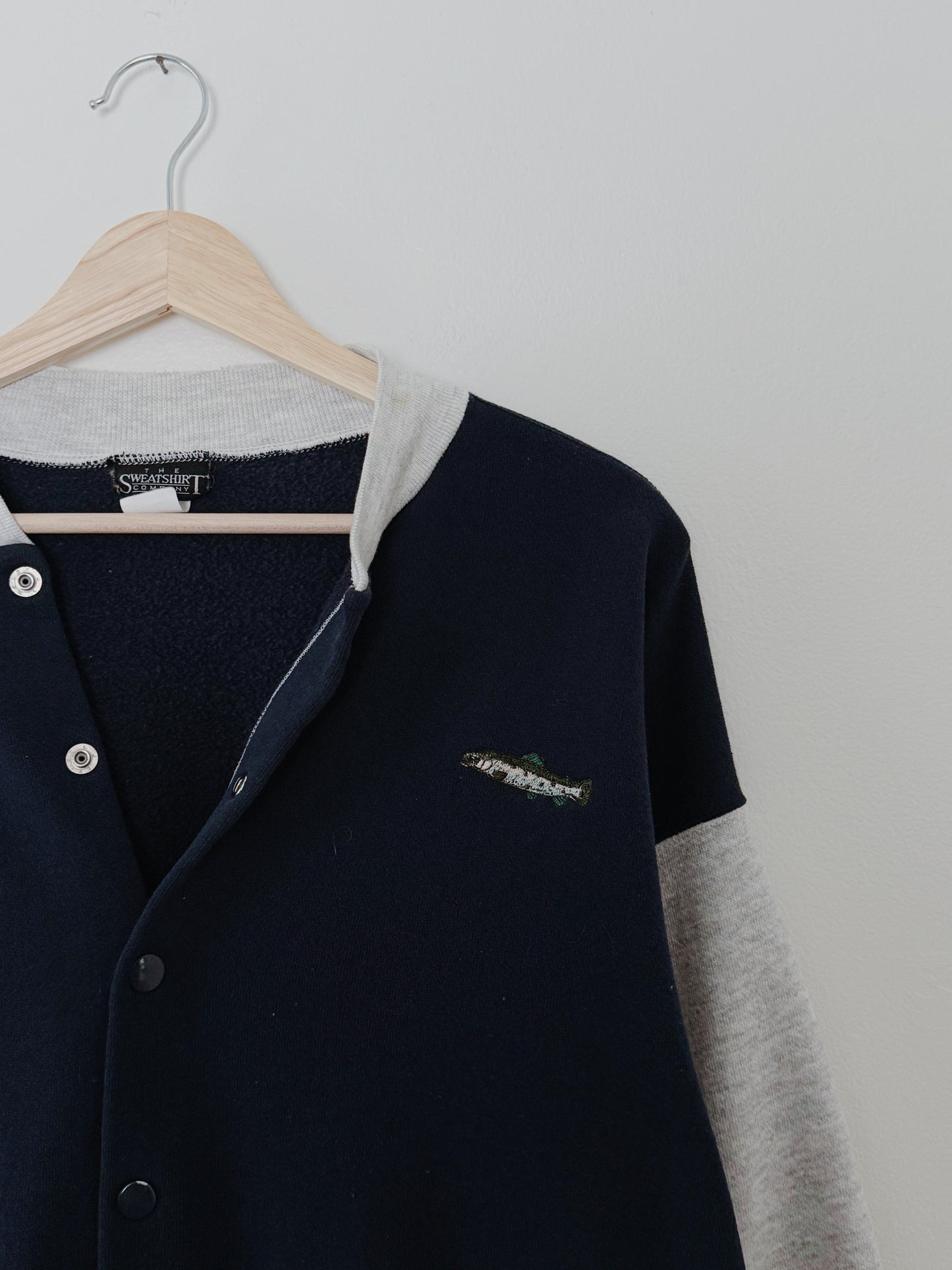 Embroidered Trout Snap Crewneck (XL)