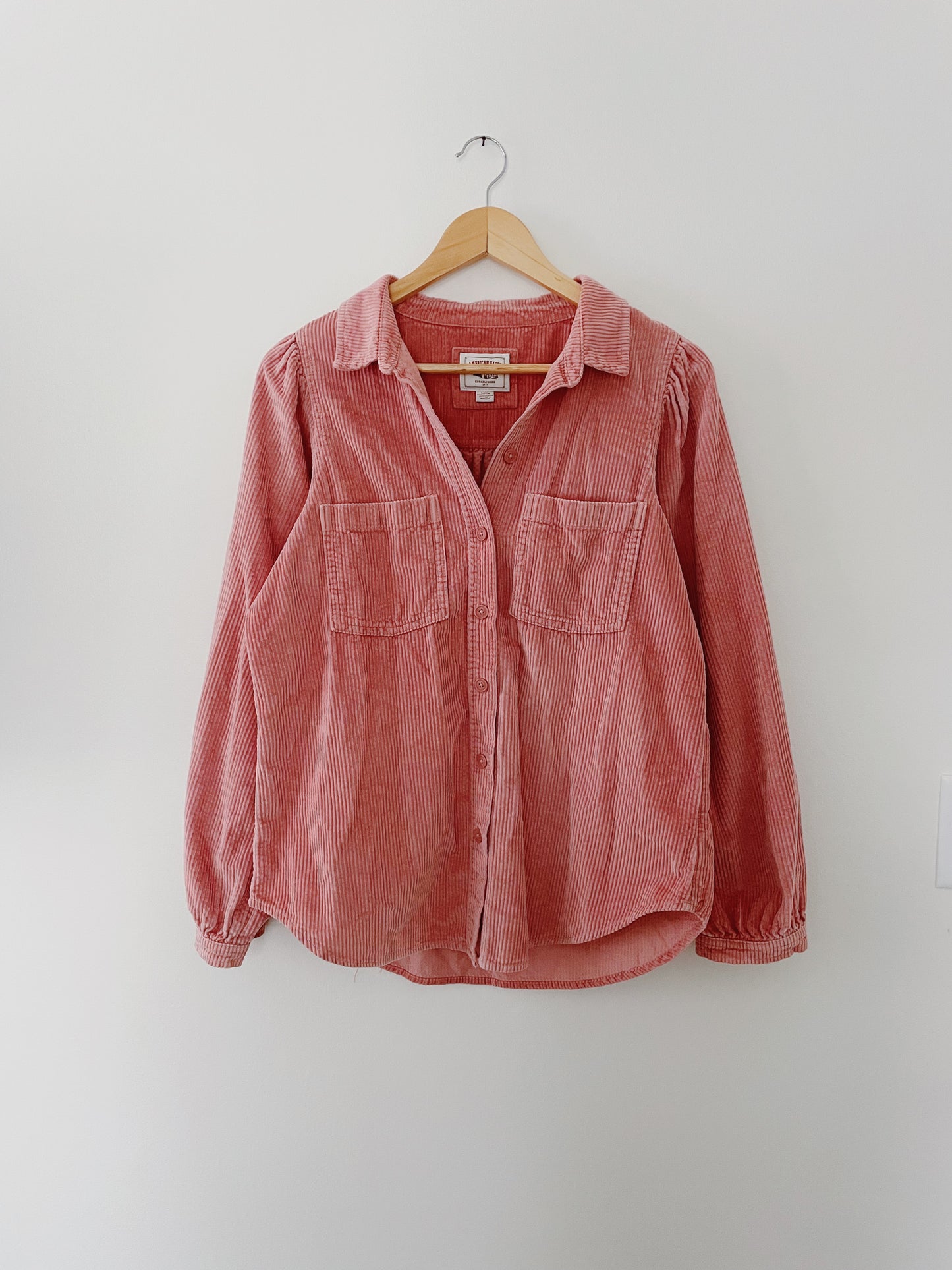 Pink Corduroy Button Down (S)