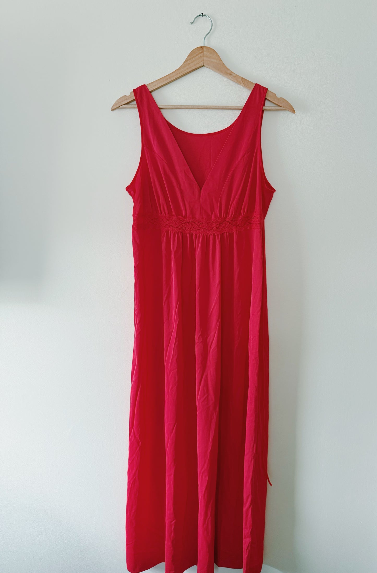 Red Lace Satin Dress