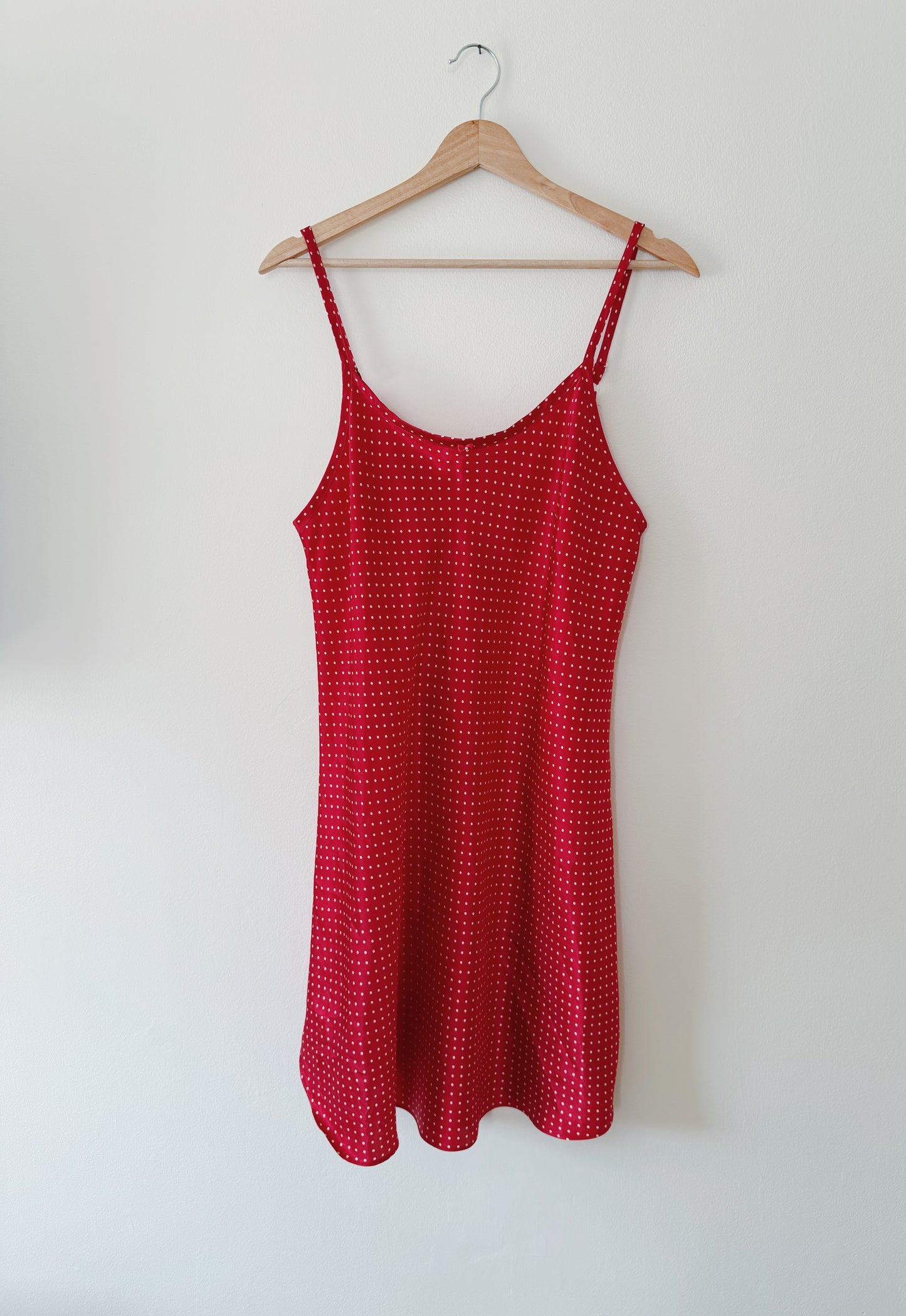 Polka Dot Satin Slip Dress (L)
