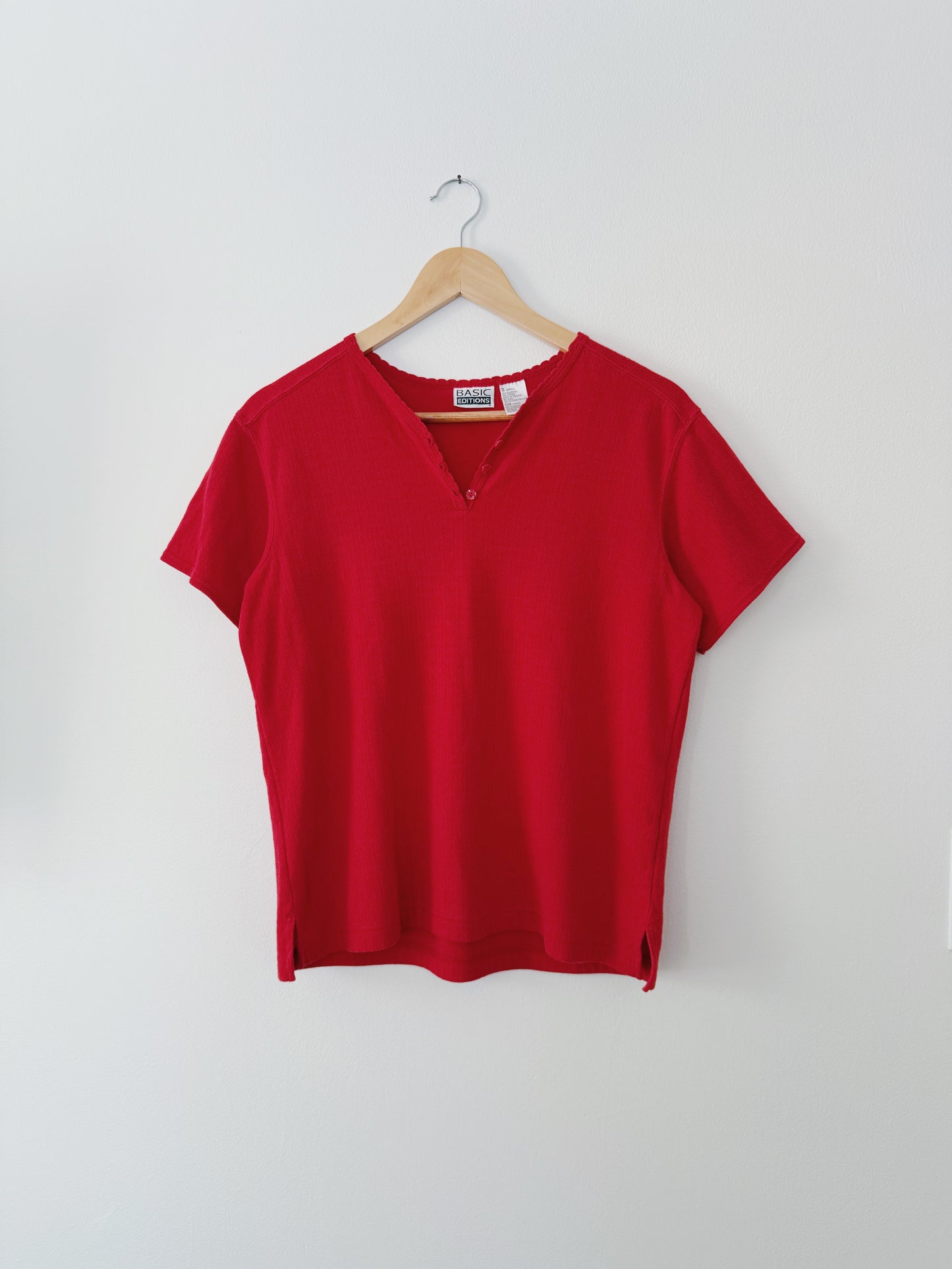Red Pointelle Shirt (S)
