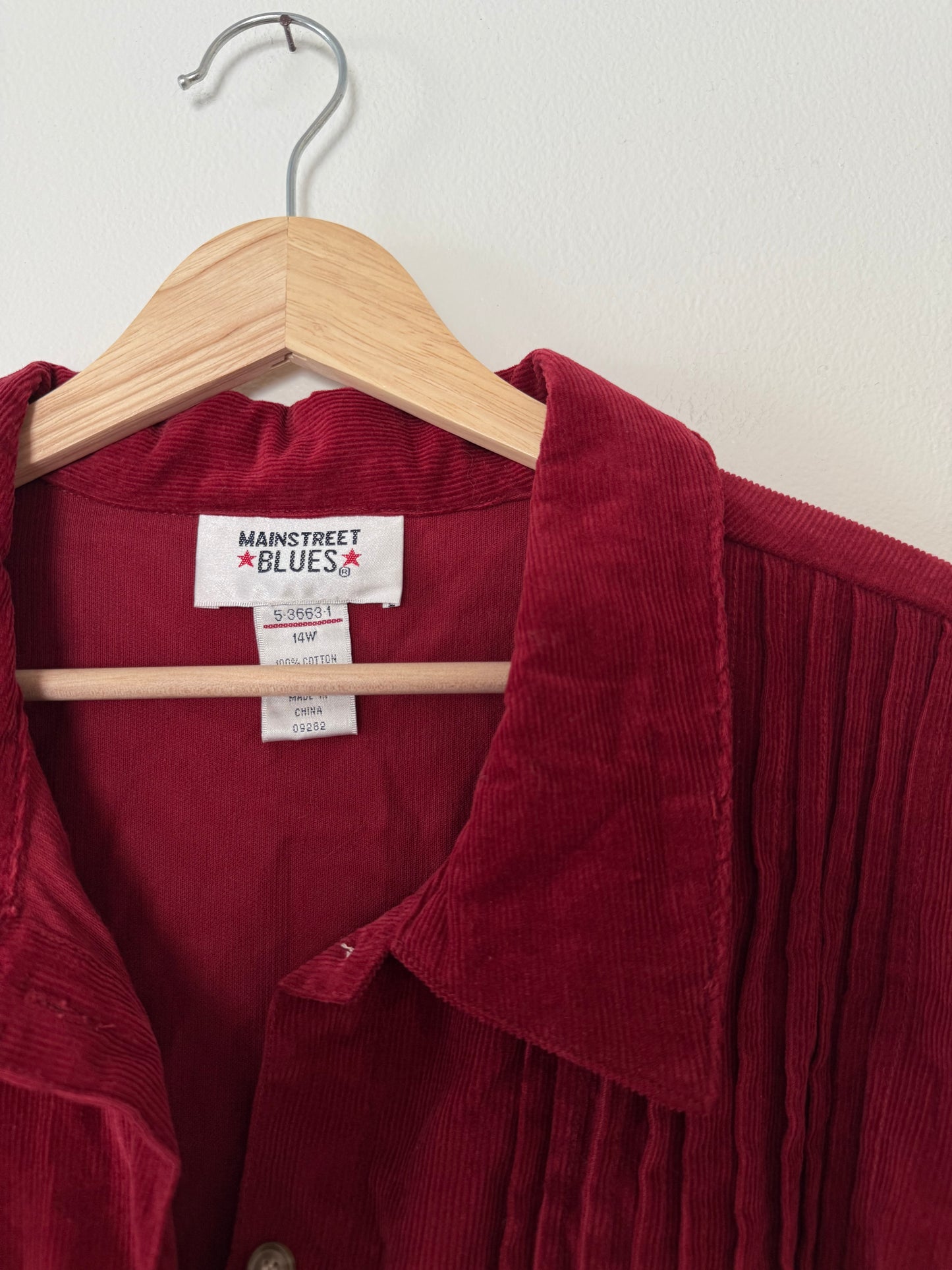 Red Corduroy Dress (L)