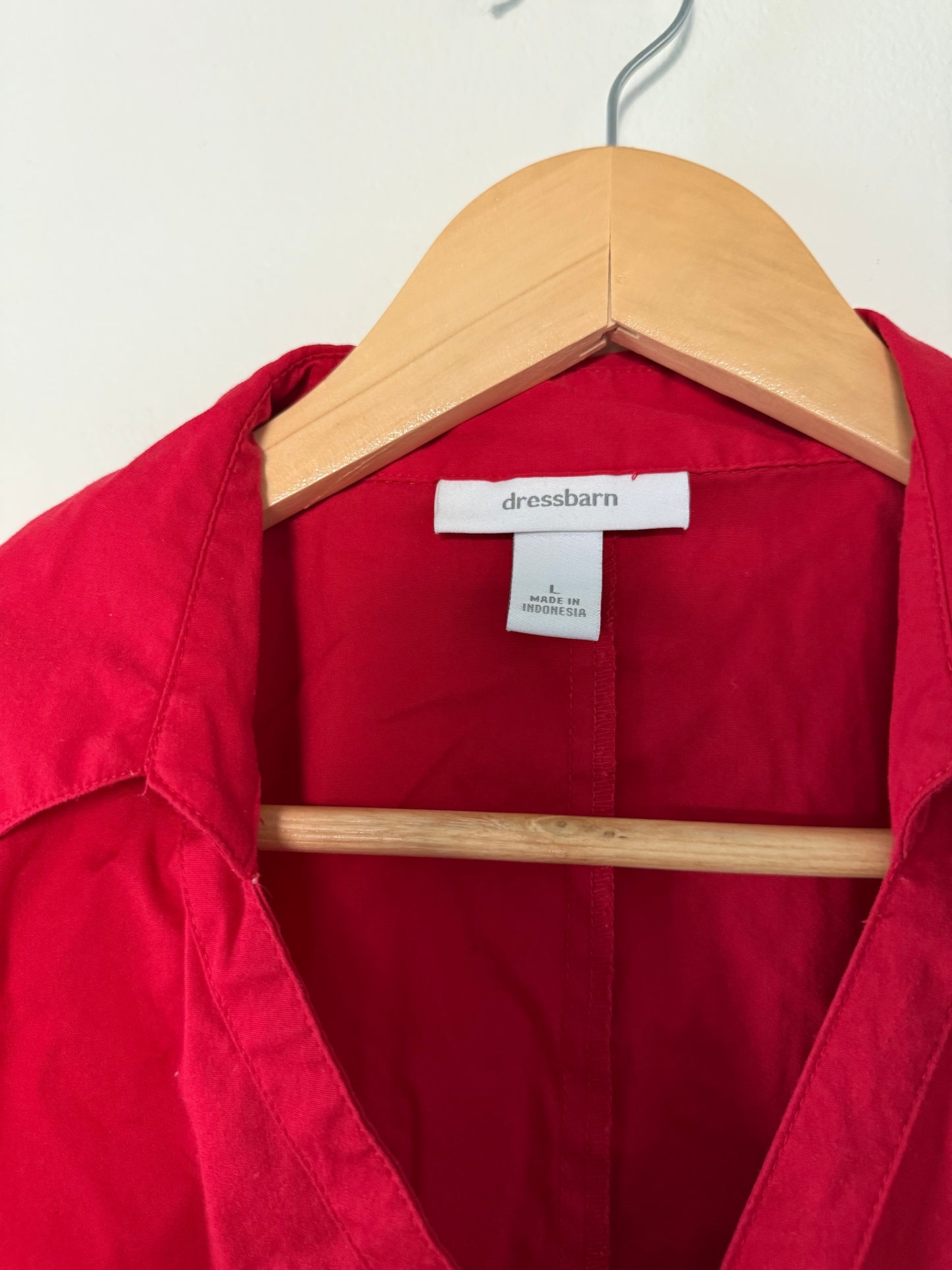 Red Button Down Top (L)