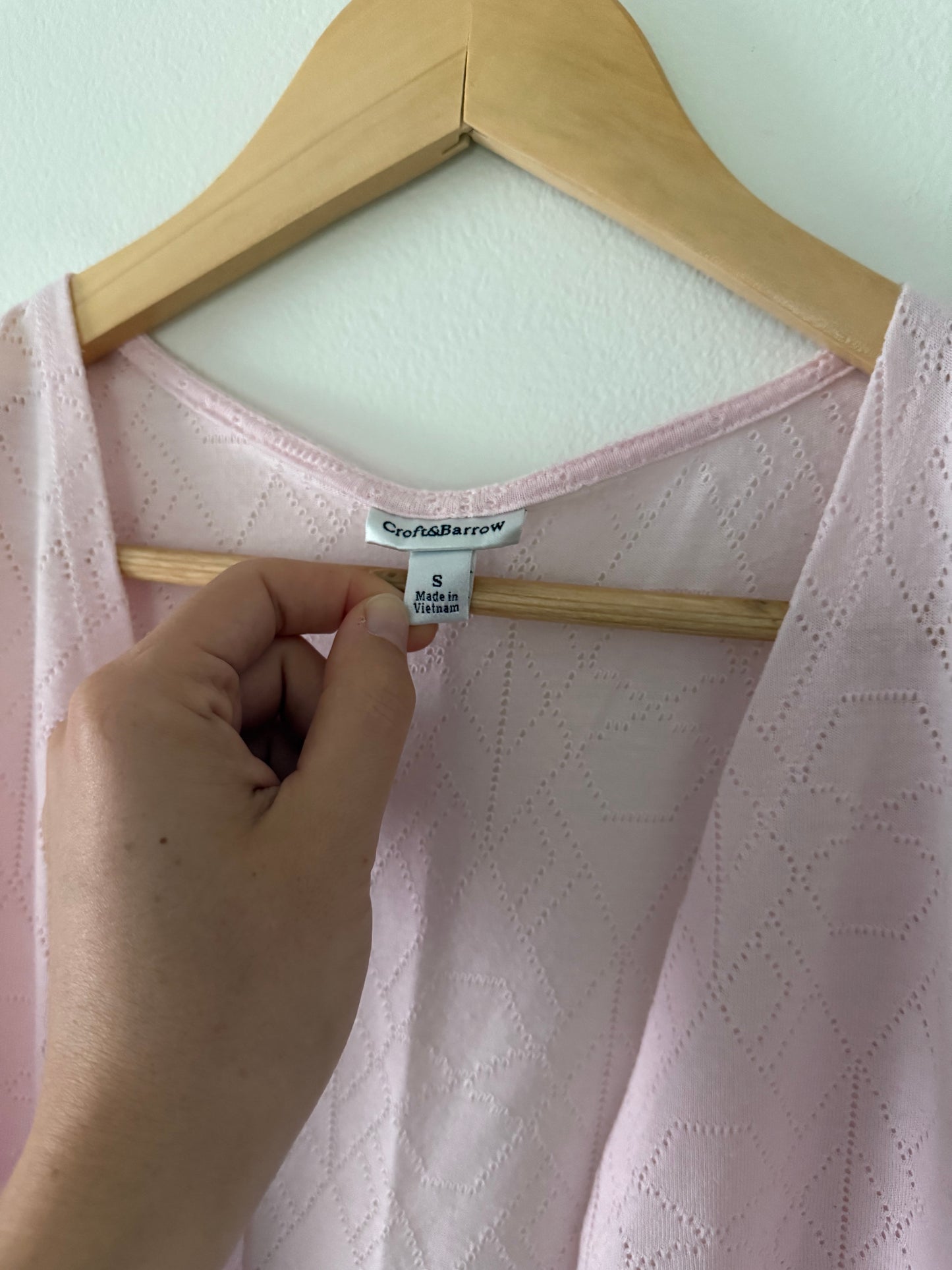 Pink Pointelle Light Cardigan
