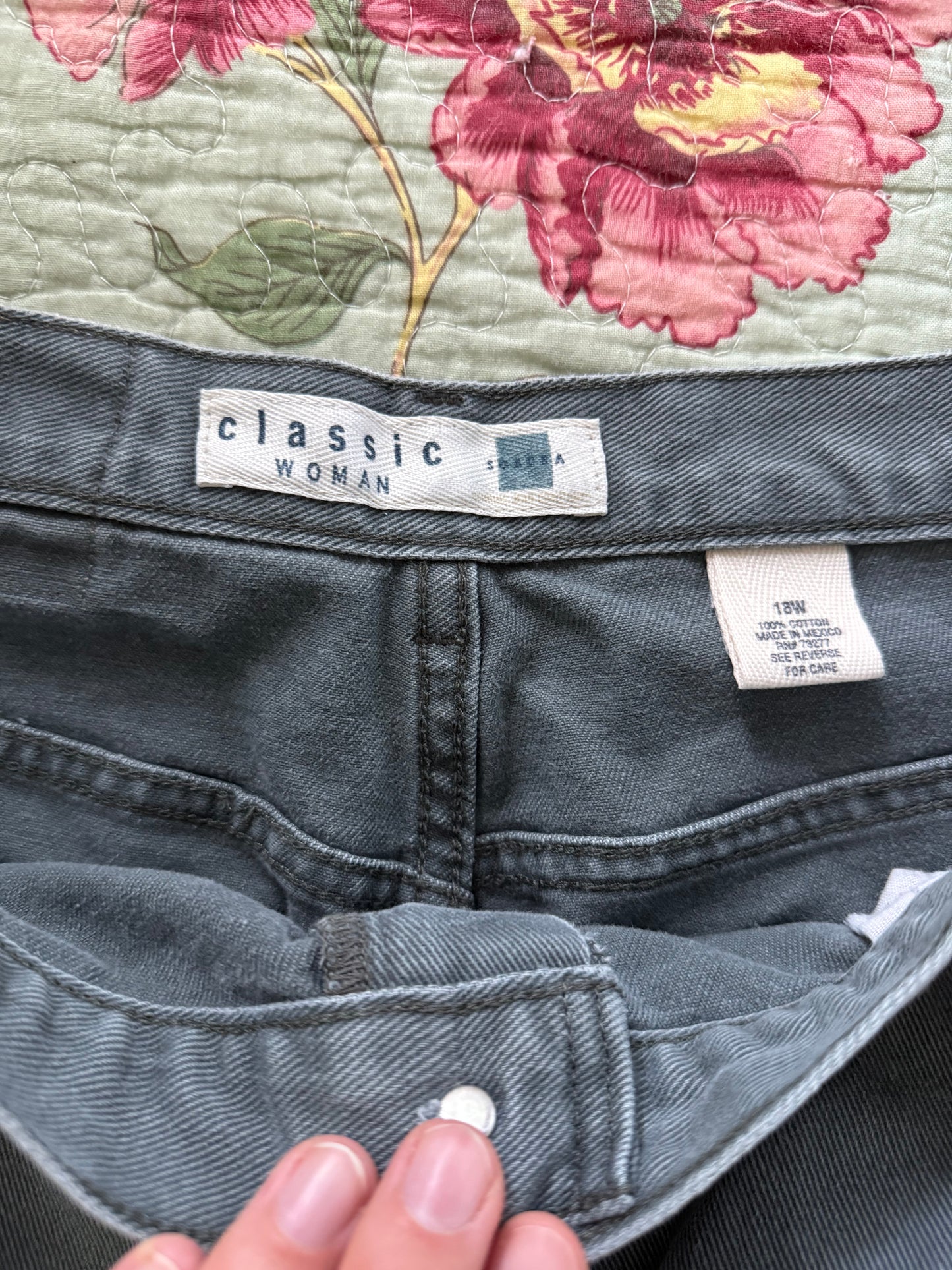 Muted Green Cut Off Shorts (36x5)