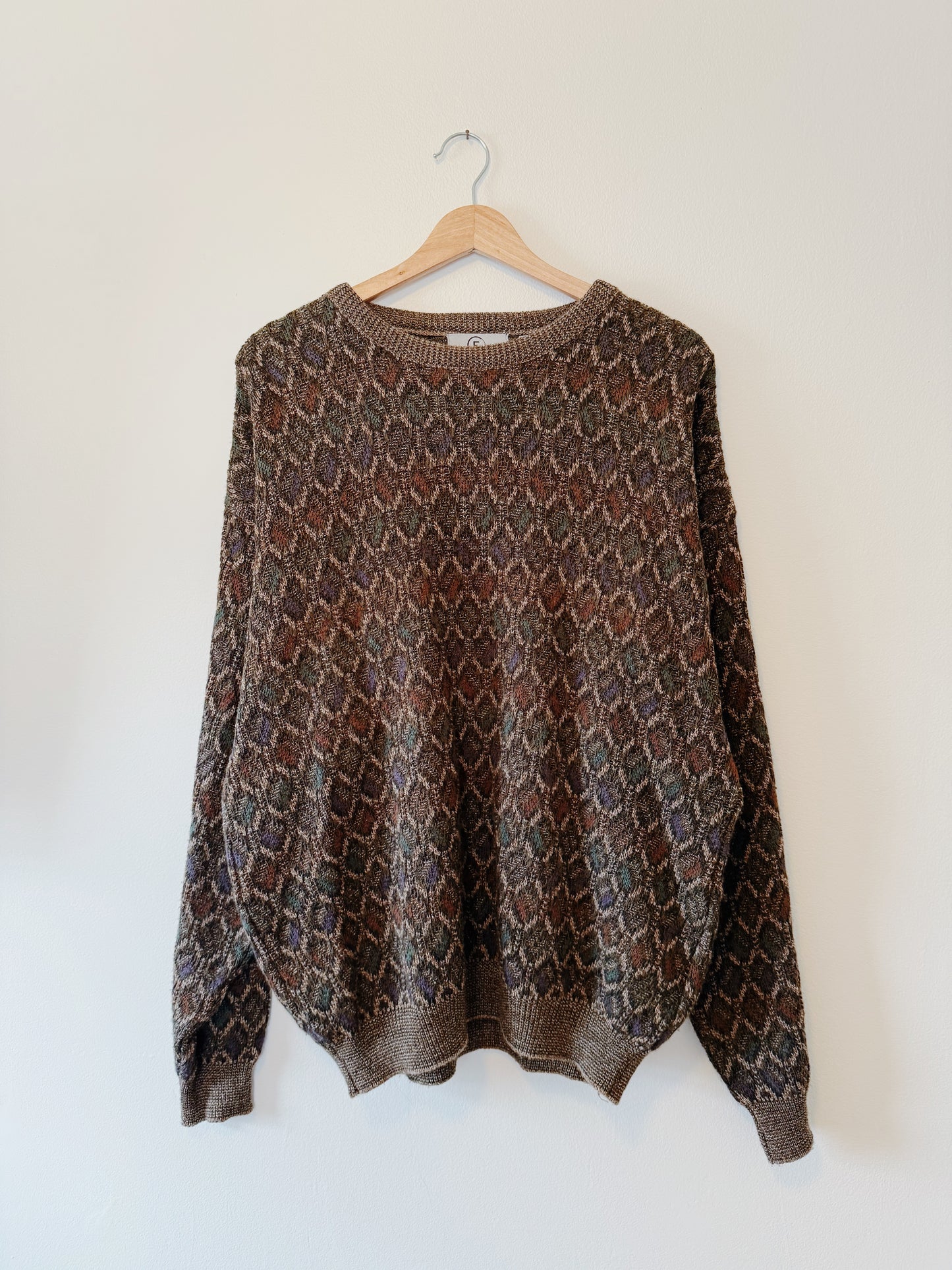 Vintage Patterned Sweater (L)