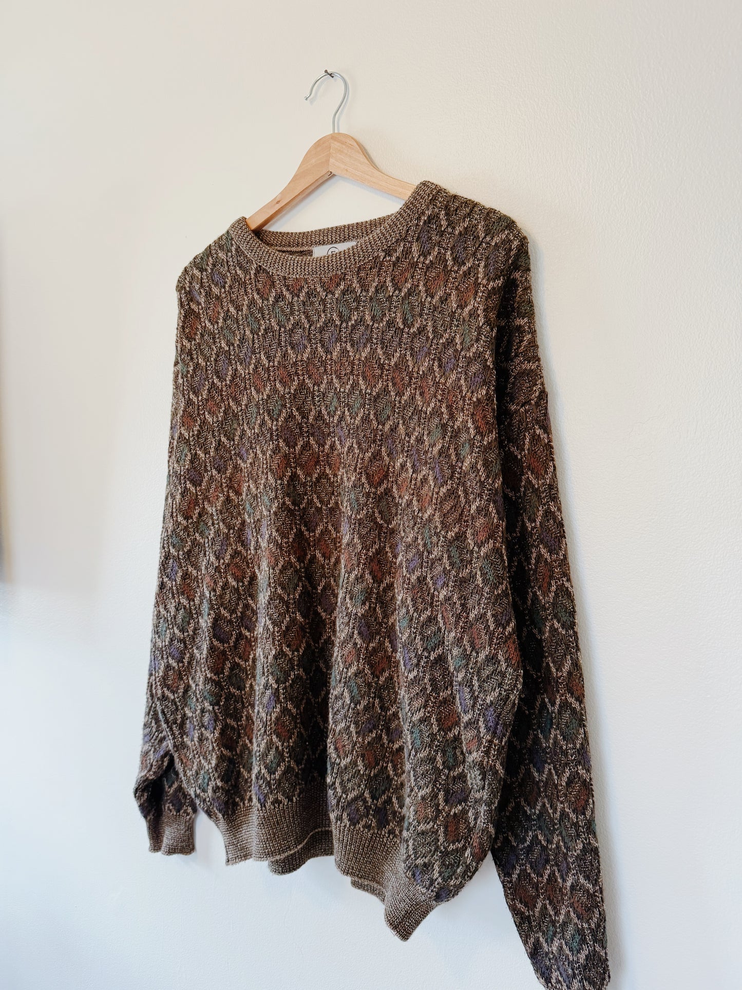 Vintage Patterned Sweater (L)