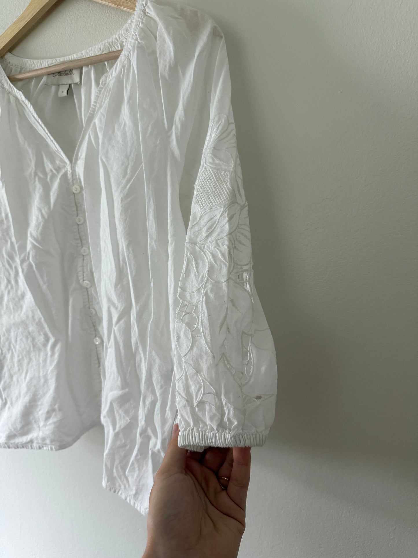 Cleobella Flowy Top with Embroidered Sleeves (S)