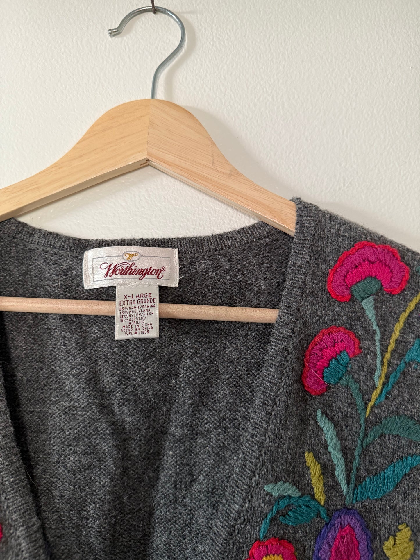 Worthington Embroidered Vest (XL)