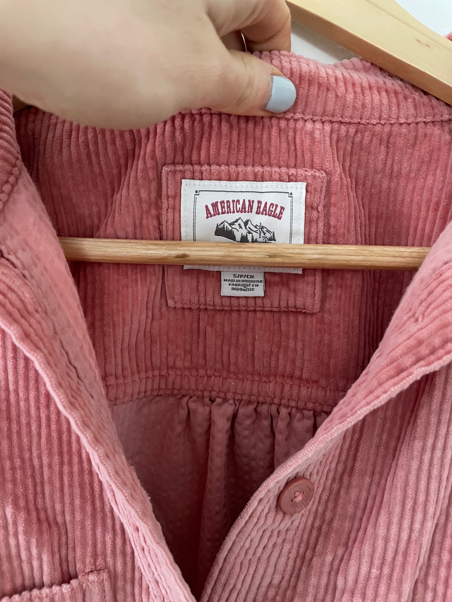 Pink Corduroy Button Down (S)
