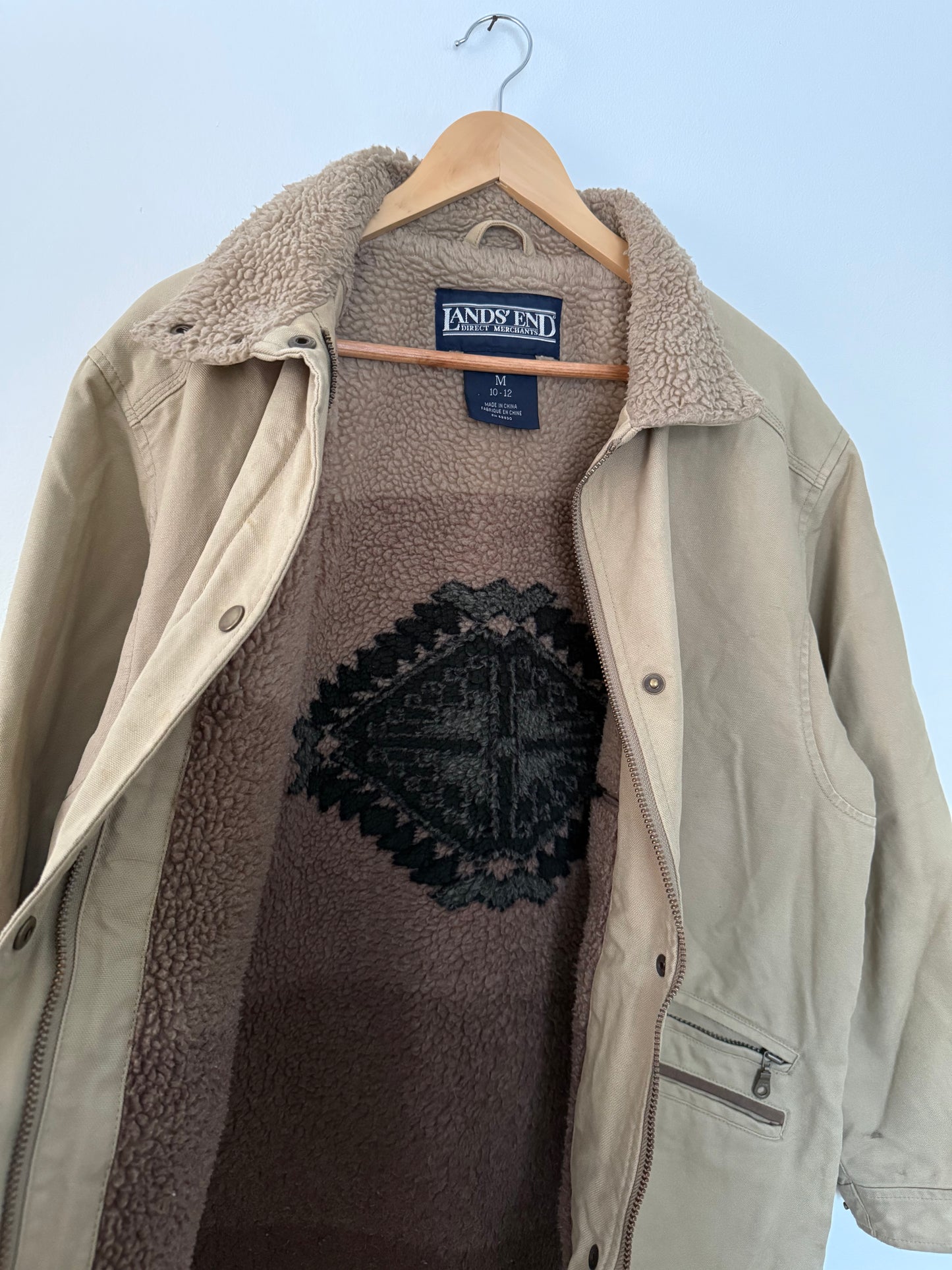 Lands End Chore Jacket with Sherpa Collar and Lining (M)