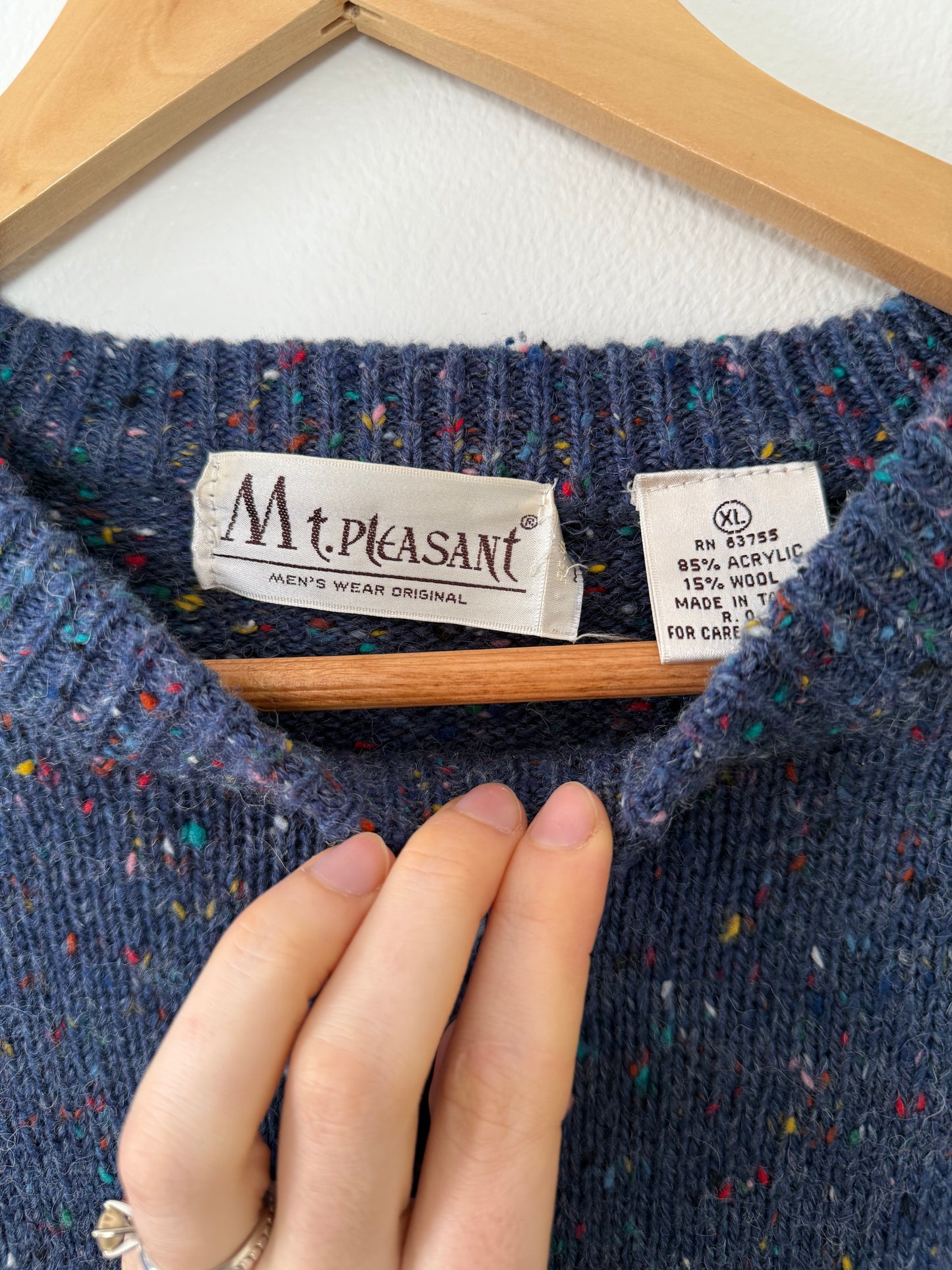 Navy Confetti Sweater (XL)