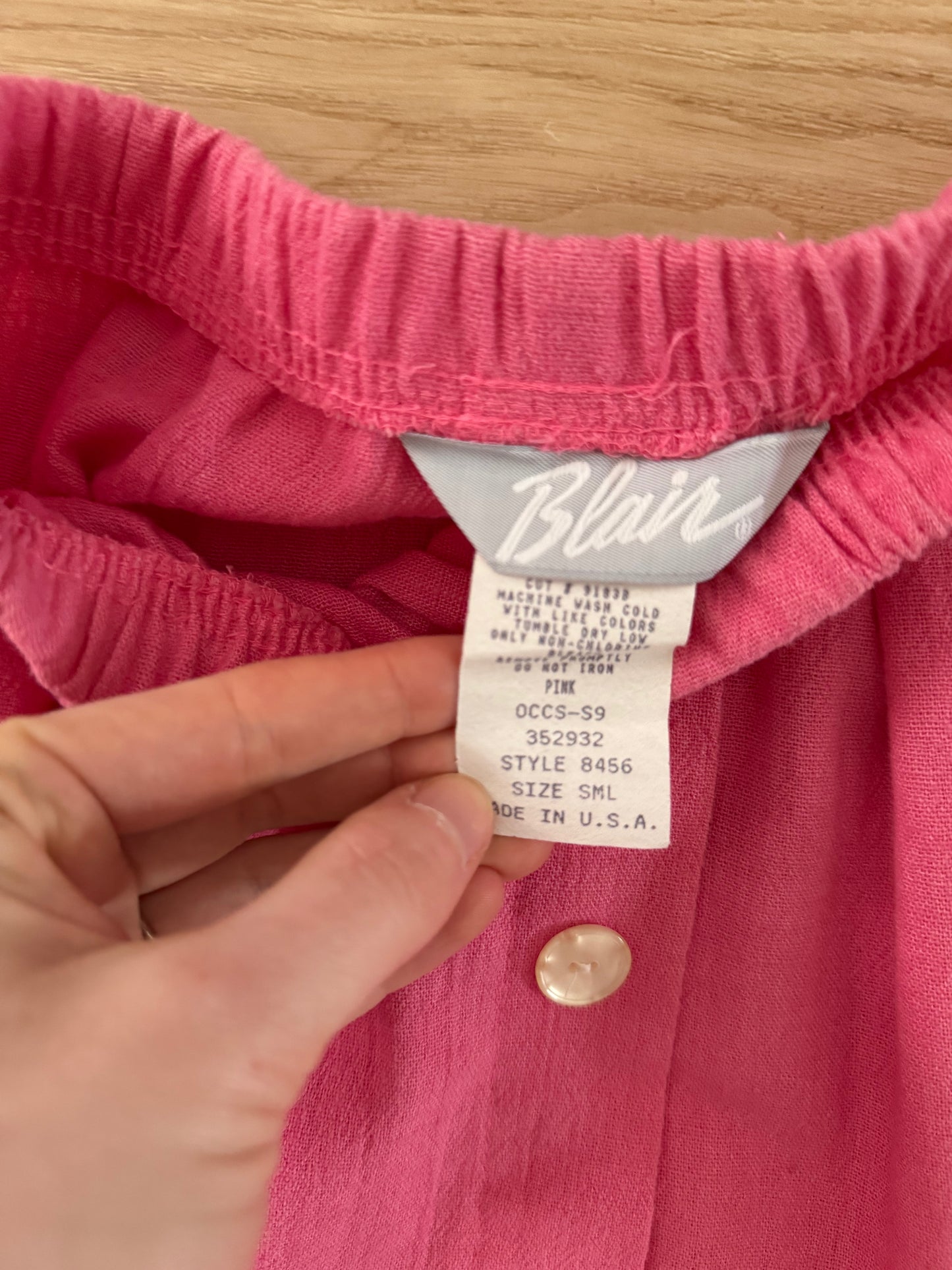 Vintage Pink Button Down Skirt (S)