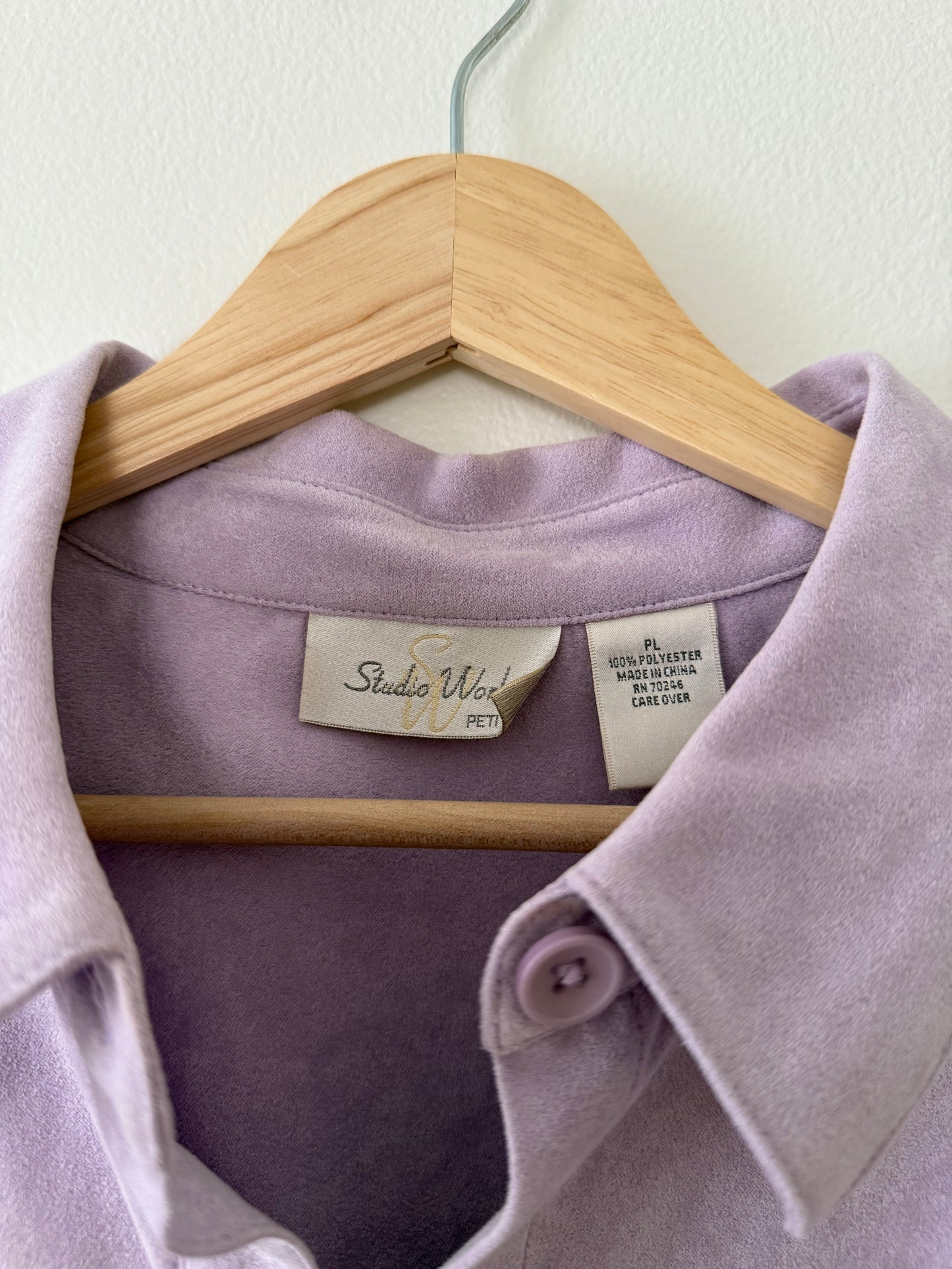 Suede Style Lilac Button Up (L)