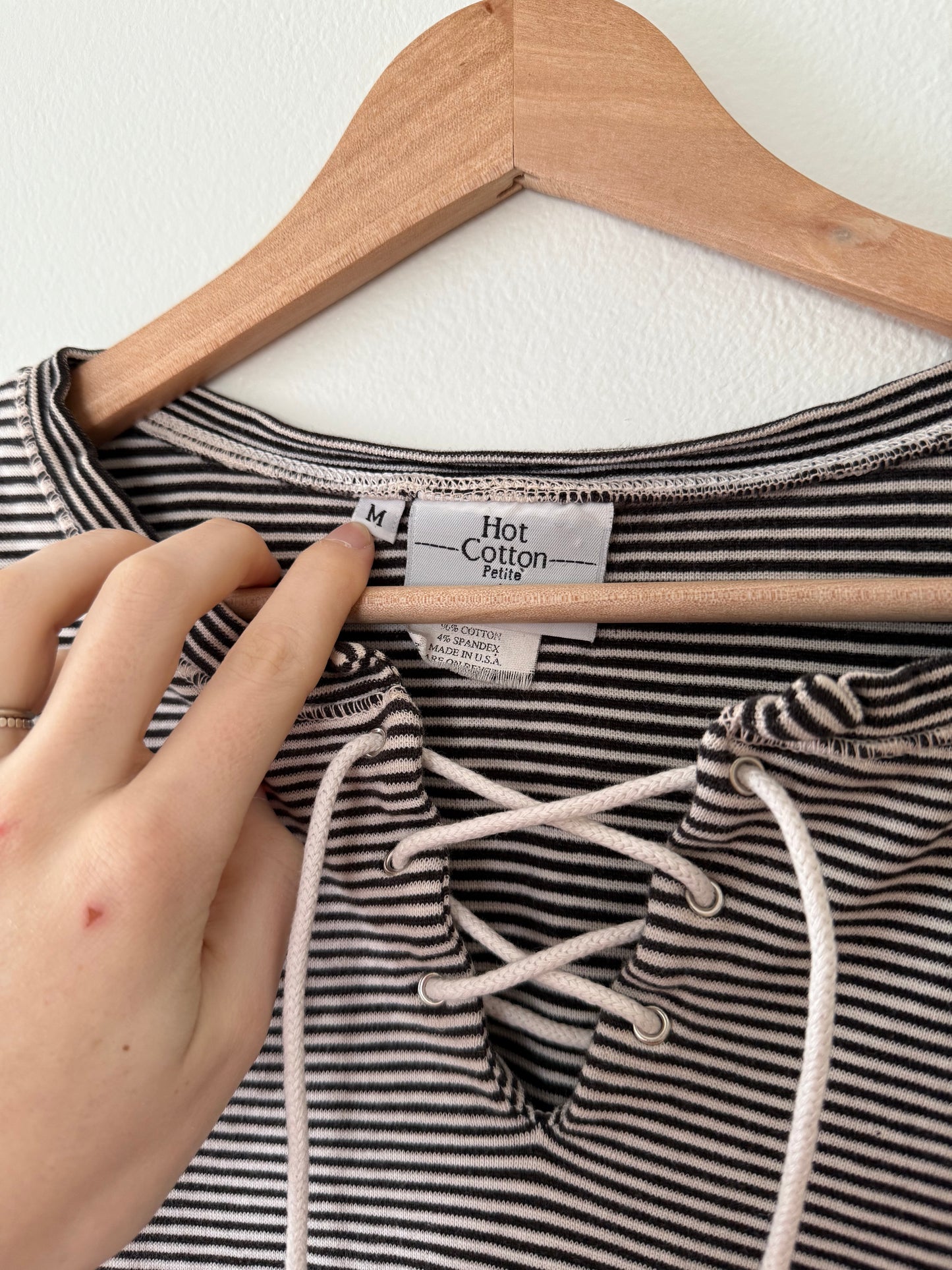 Striped Lace Up Top (M)