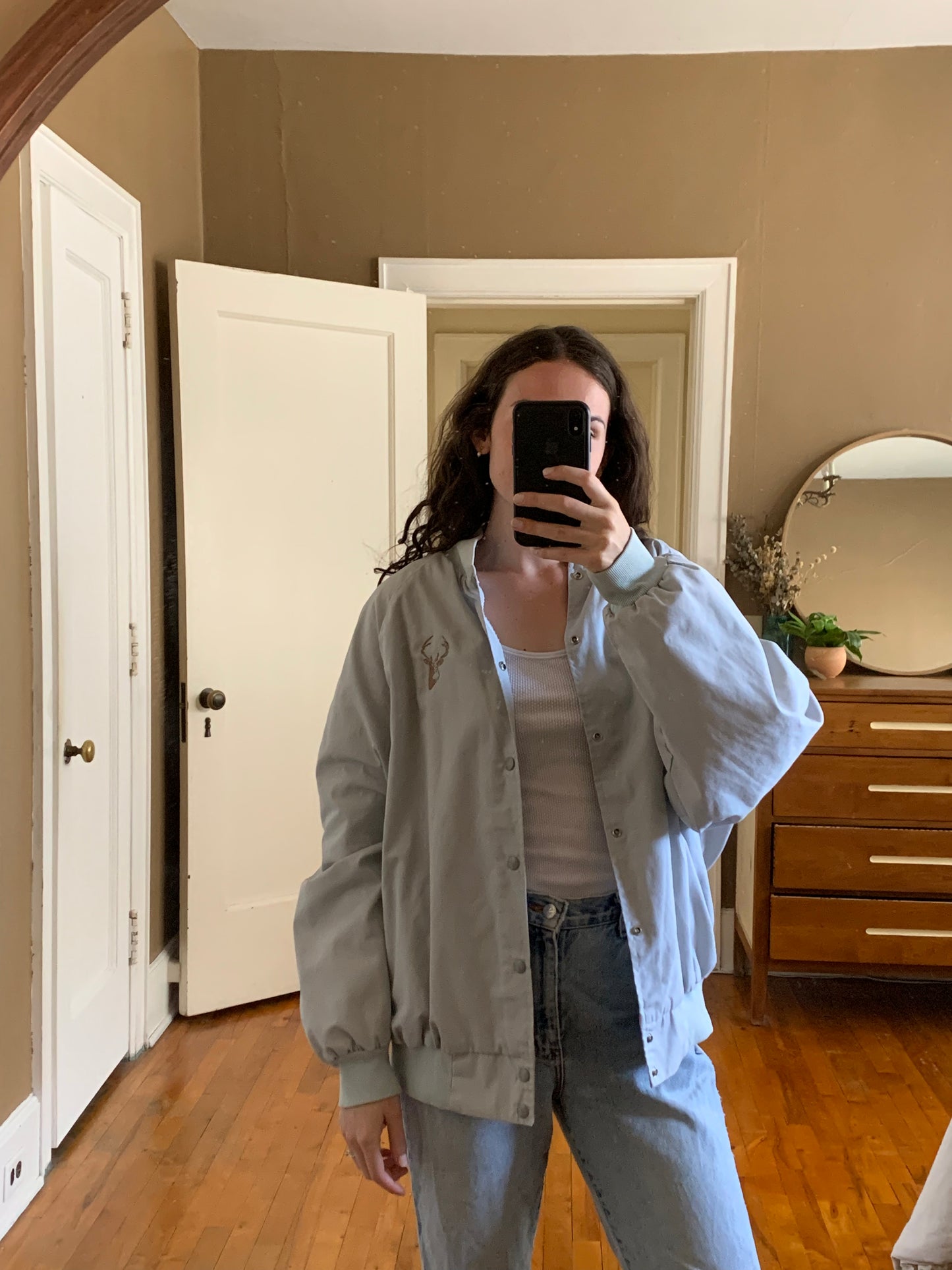 Vintage Jacket with Embroidered Deer (XXL)