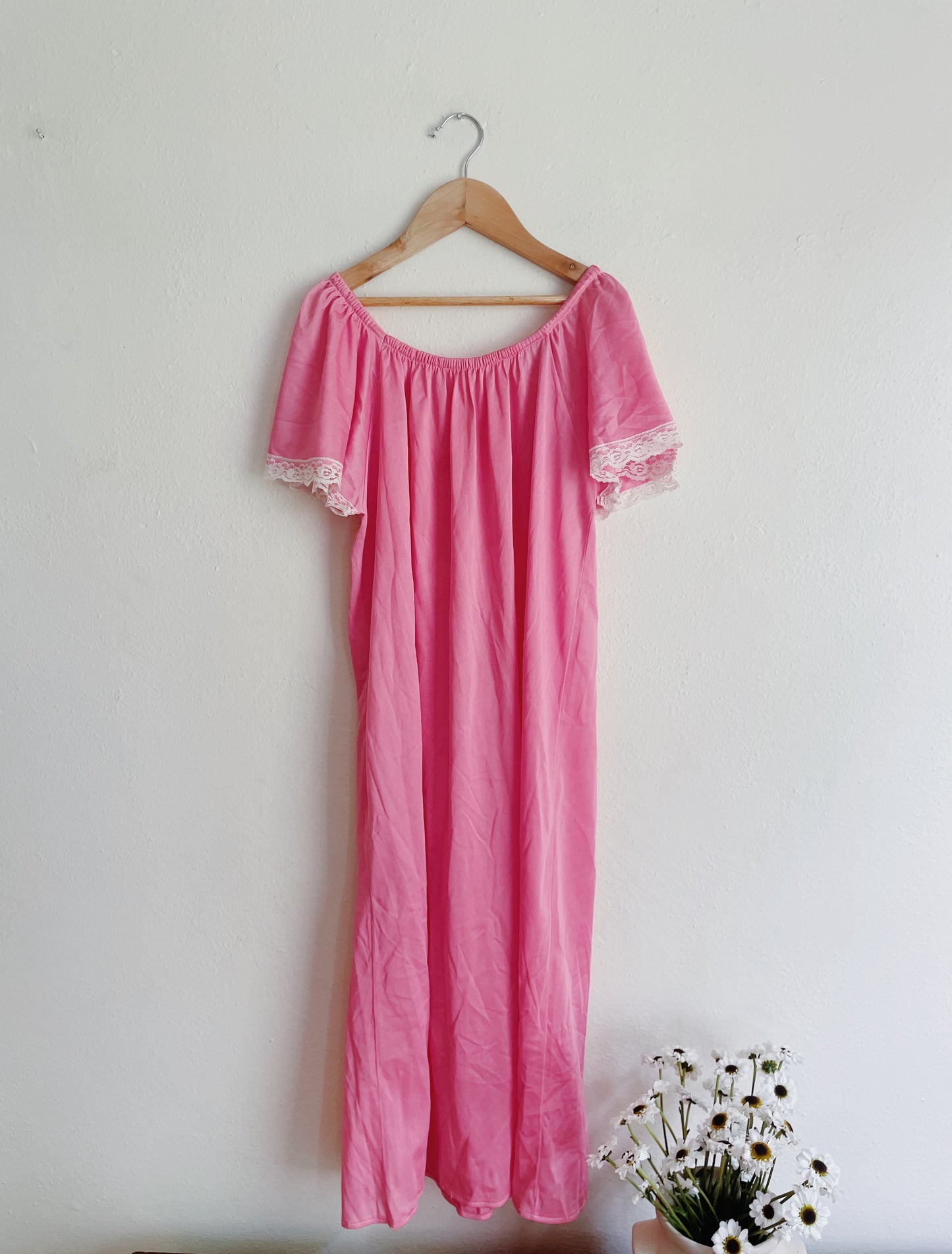 Vintage Pink Slip Dress (L)