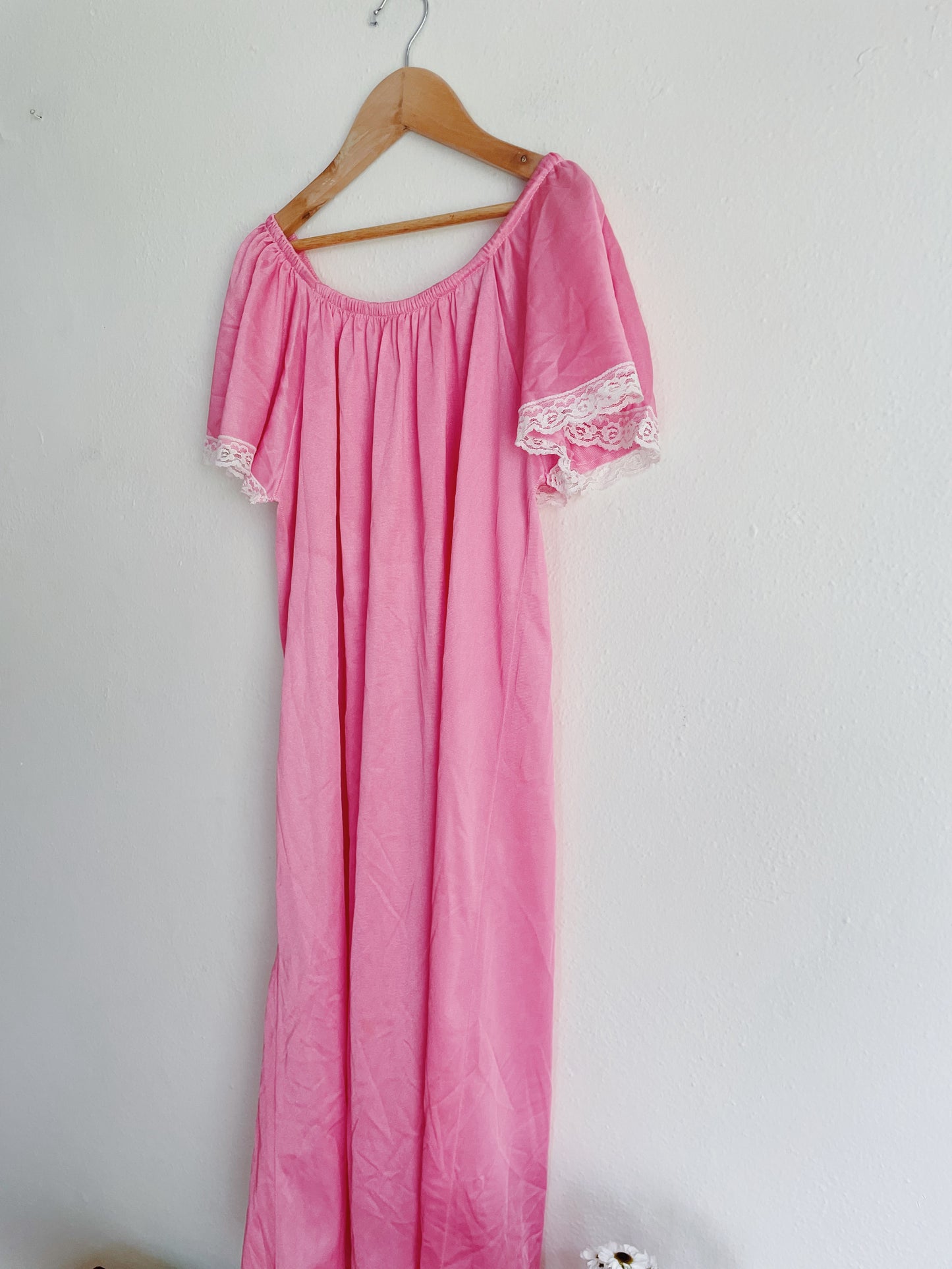 Vintage Pink Slip Dress (L)