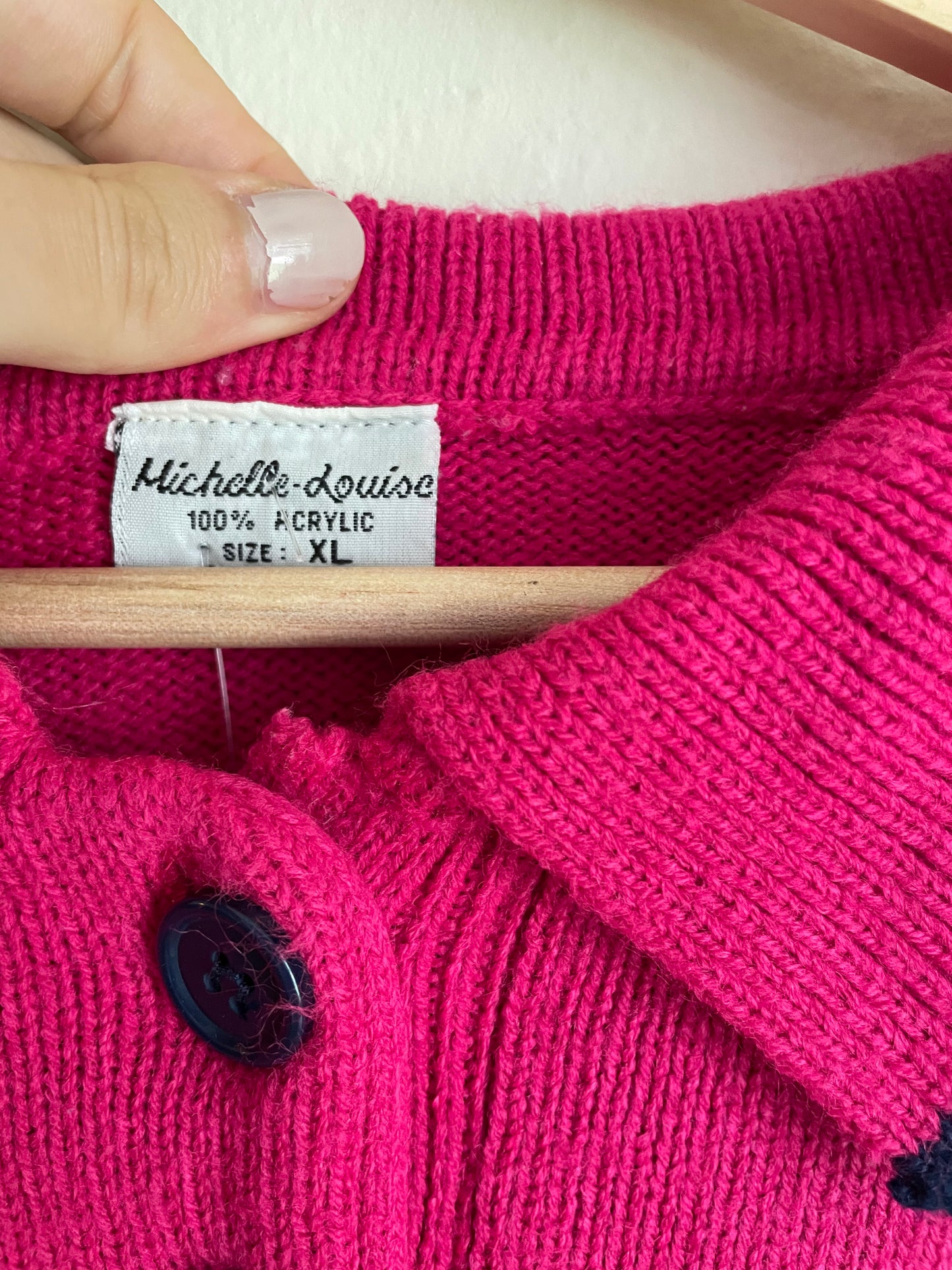 Blue and Pink Striped Sweater (XL)