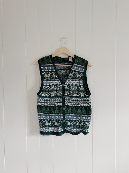 Patterned Sweater Vest (S)