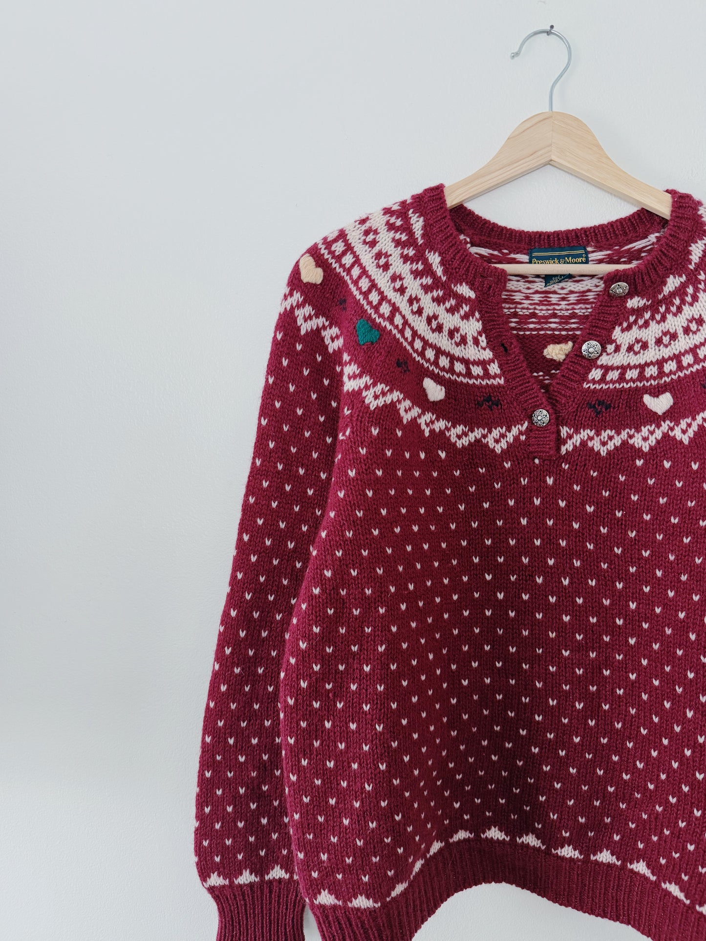 Wool Heart Sweater (L)