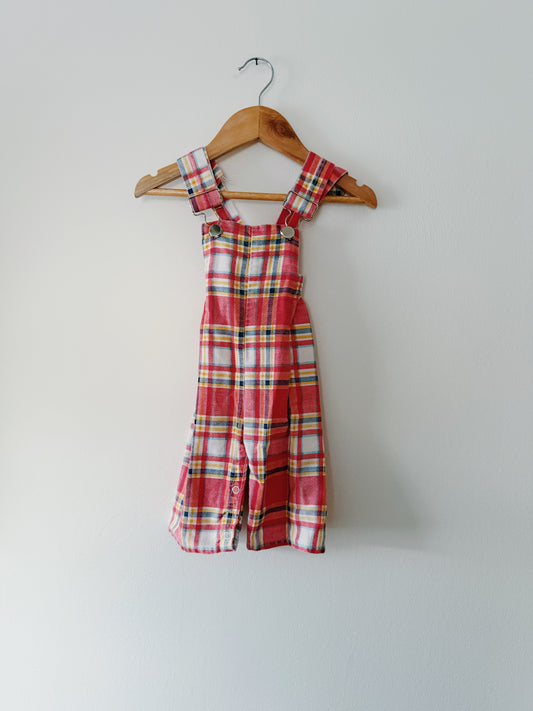 Kids Plaid Overalls