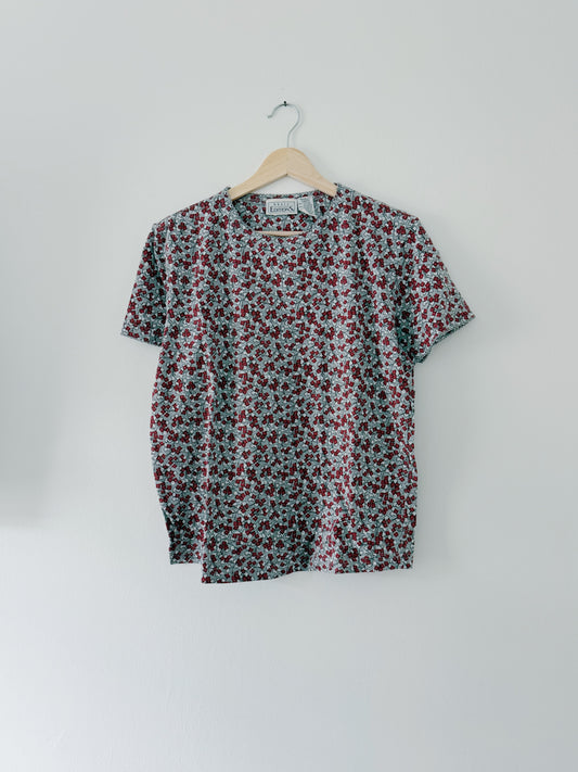 Floral Tee with Lace Detail (S)