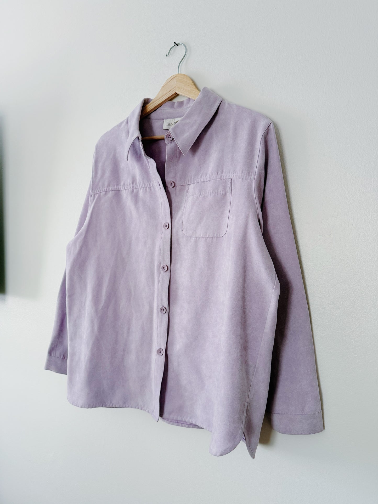 Suede Style Lilac Button Up (L)
