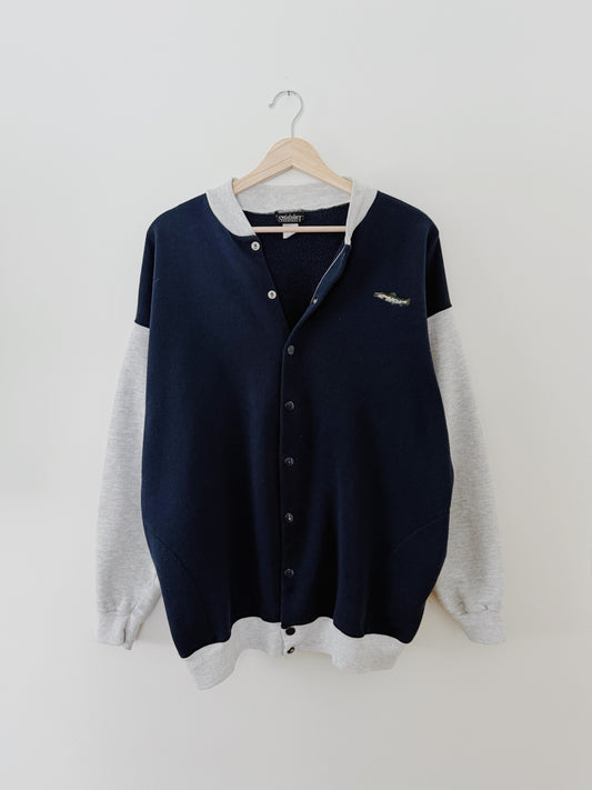 Embroidered Trout Snap Crewneck (XL)