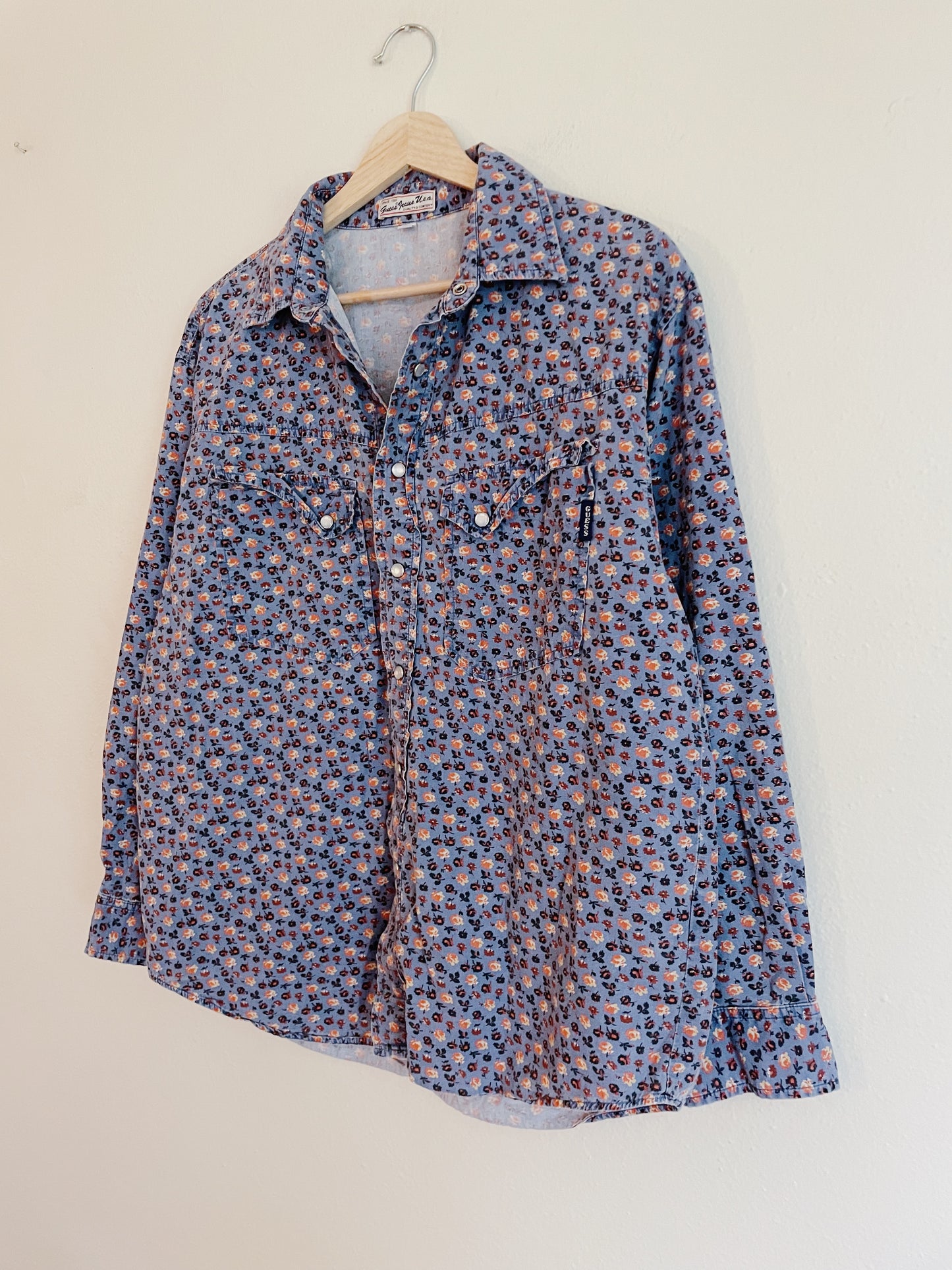 Guess Floral Western Snap Shirt (S)